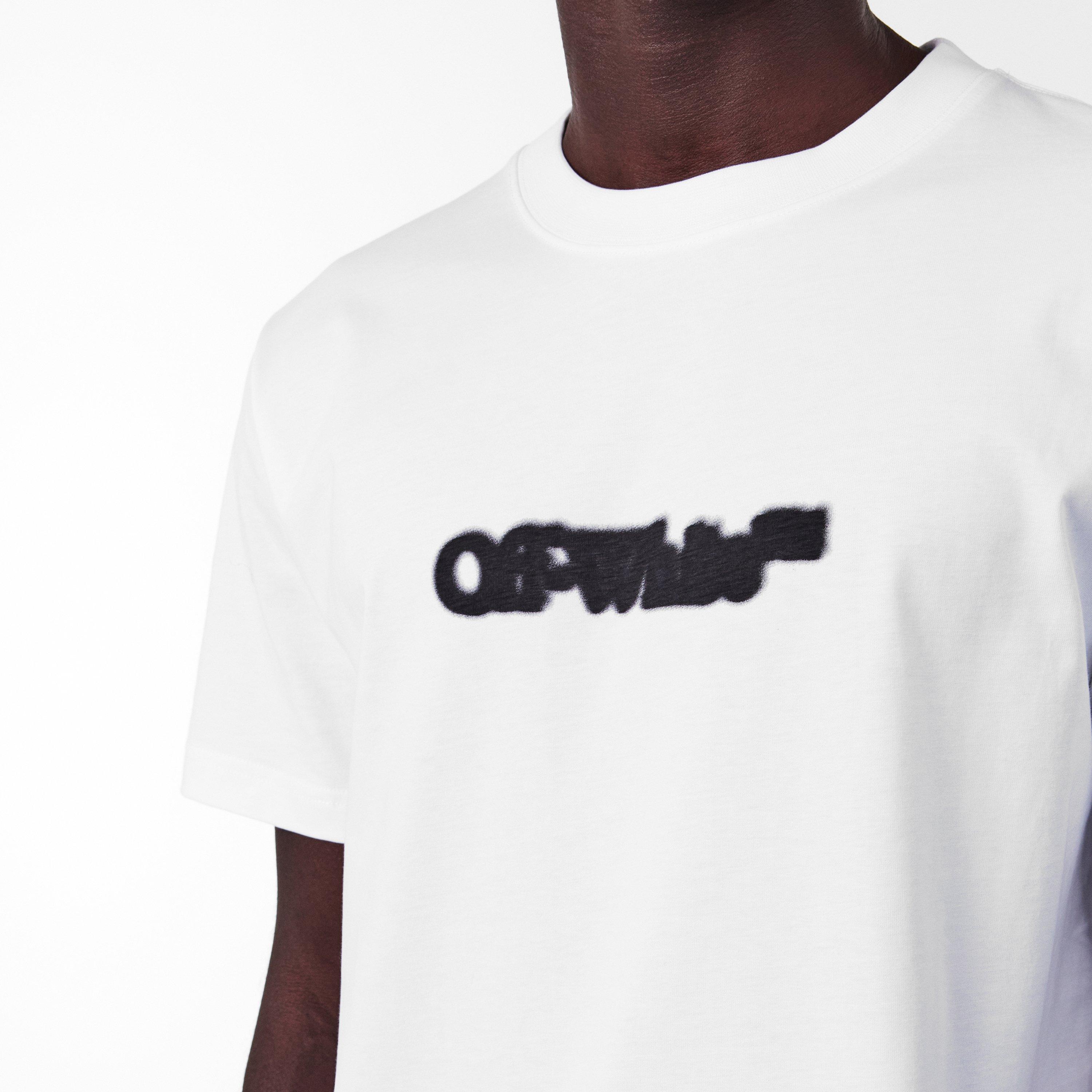 White-Black - Off White - Men's Spray Arrow Arrow Logo Print T-Shirt - 5