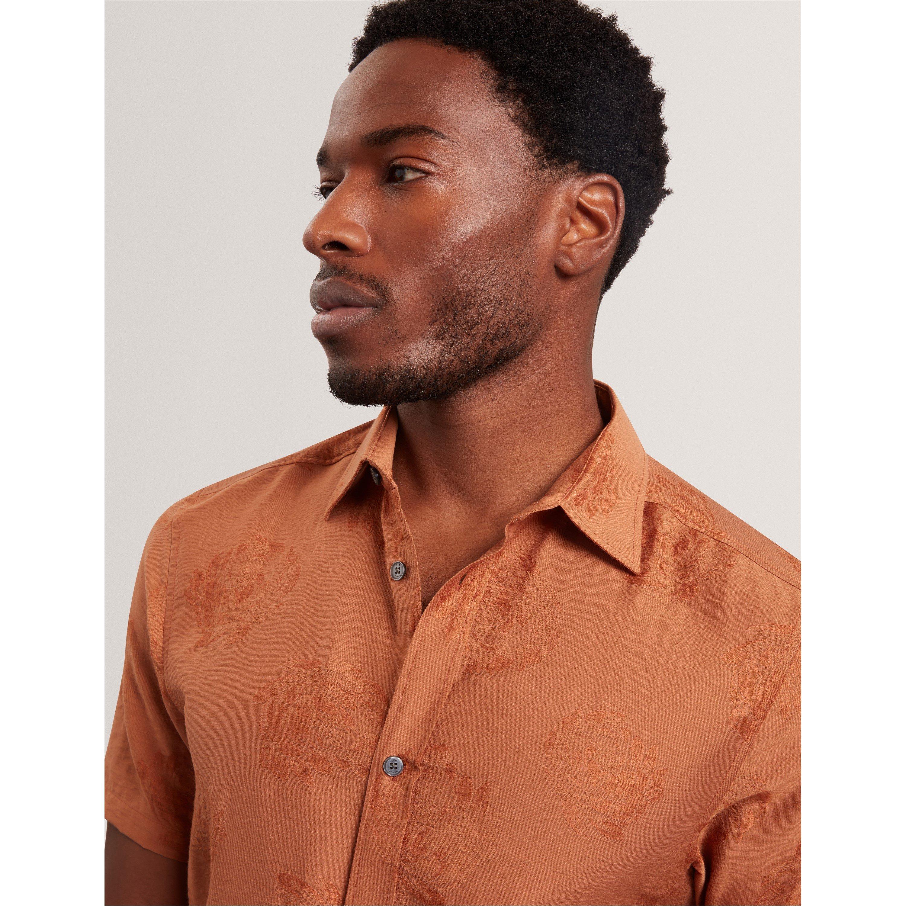 Brn-Red - Ted Baker - Ted SS Reg JacqShirt Sn62 - 4