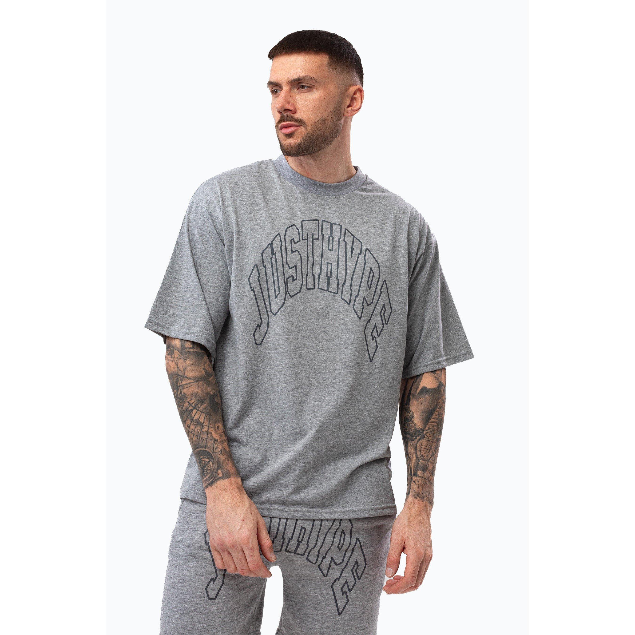 Grau - Hype - Men's College Outline Regular Fit T-Shirt - 1