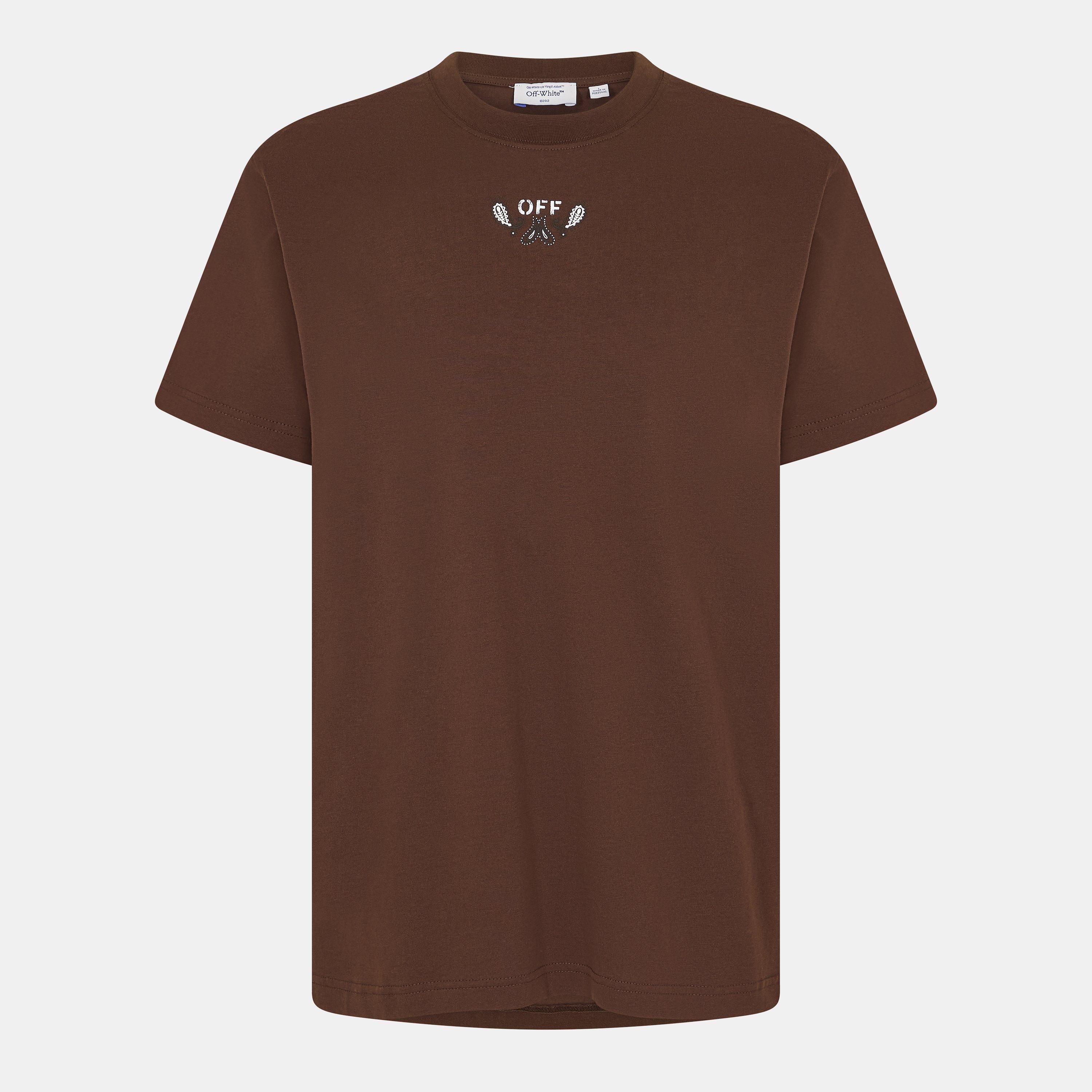 Cioccolato-Bianco - Off White - Bandana Regular Fit T-Shirt - 2