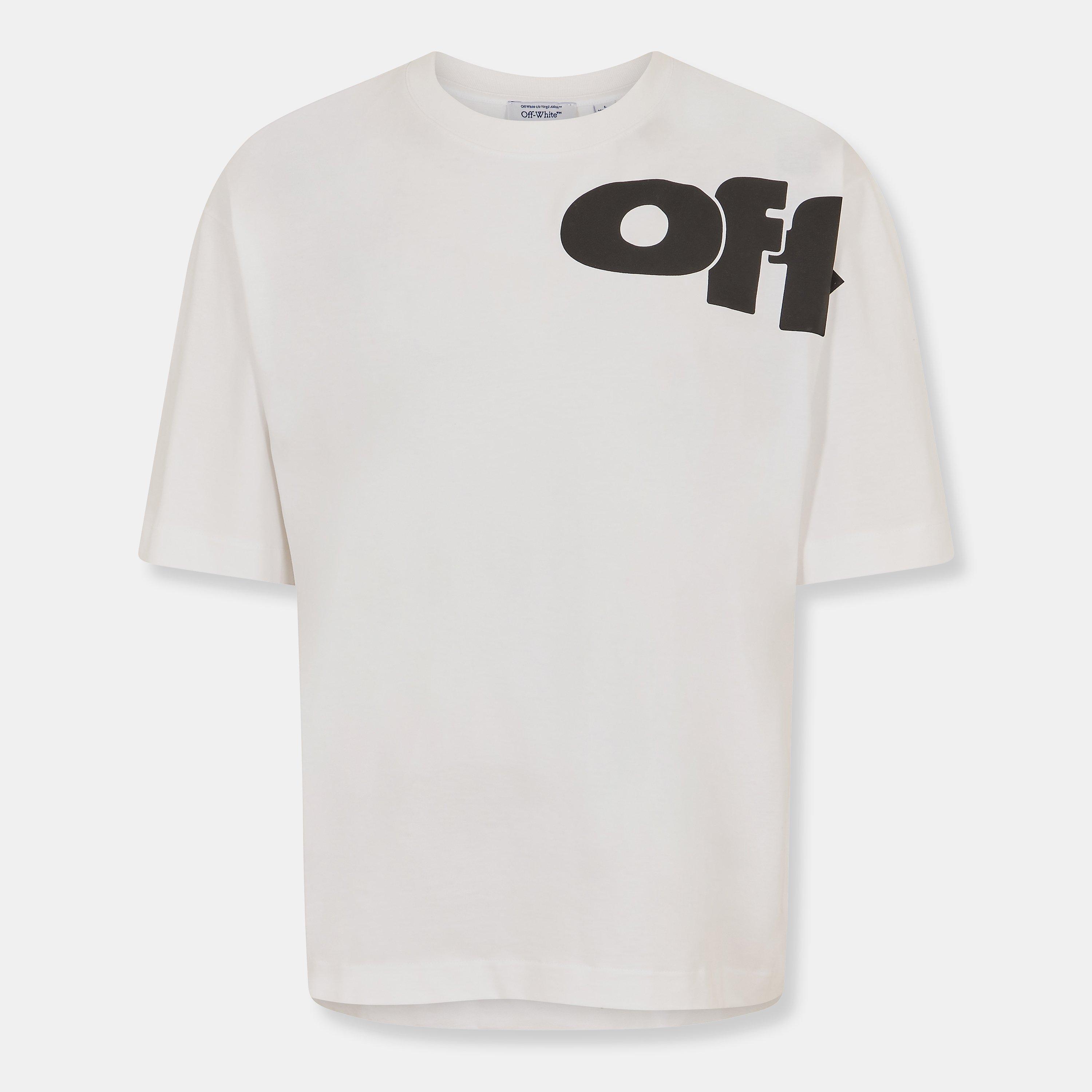 Off White Men's Logo Skate T-Shirt - White-Black - L
