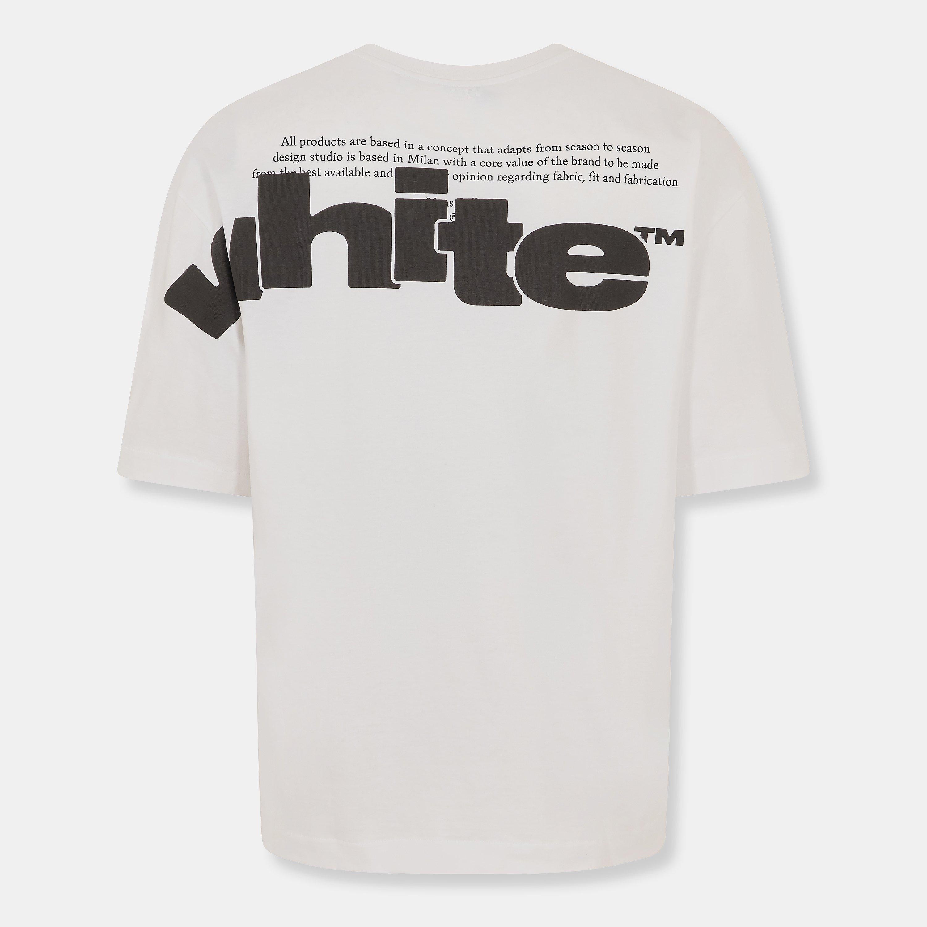 Bianco-Nero - Off White - Logo Skate Regular Fit T-Shirt - 2