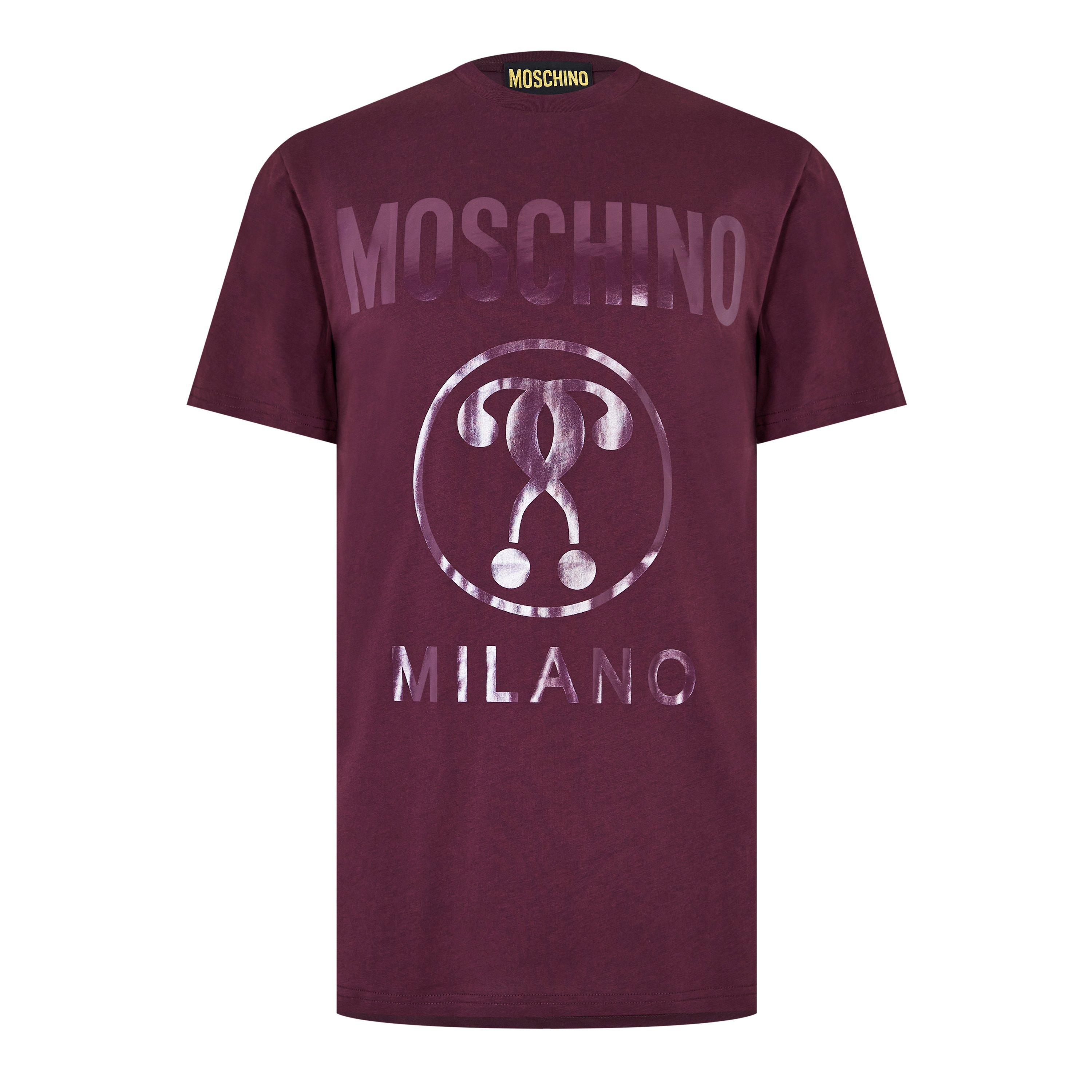 【送料&関税込】Moschino double Question Mark T-shirt Double Question Mark Jersey t-shirt | Shop Online