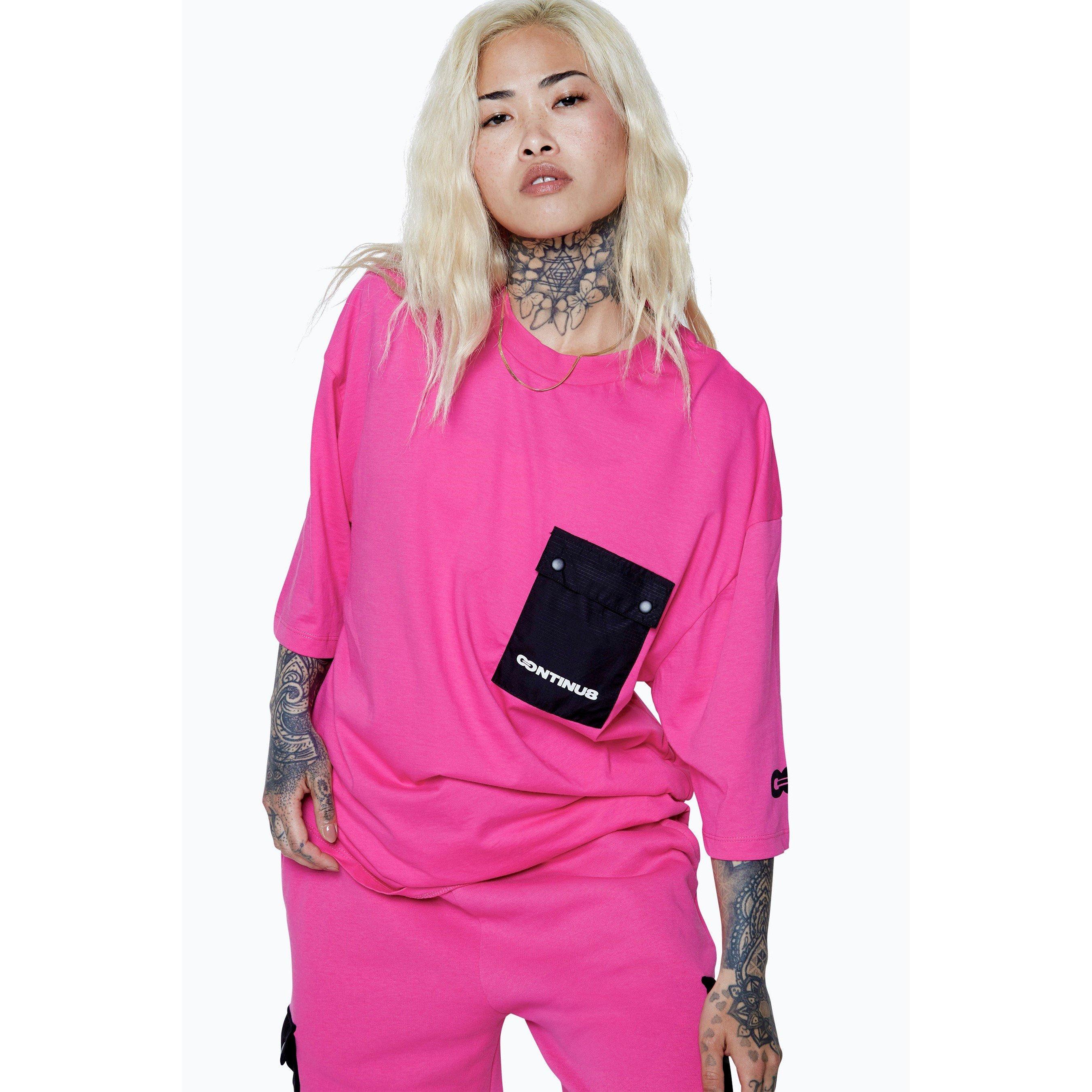 Lyserød - Hype - Regular Fit Cargo Pocket T-Shirt - 3