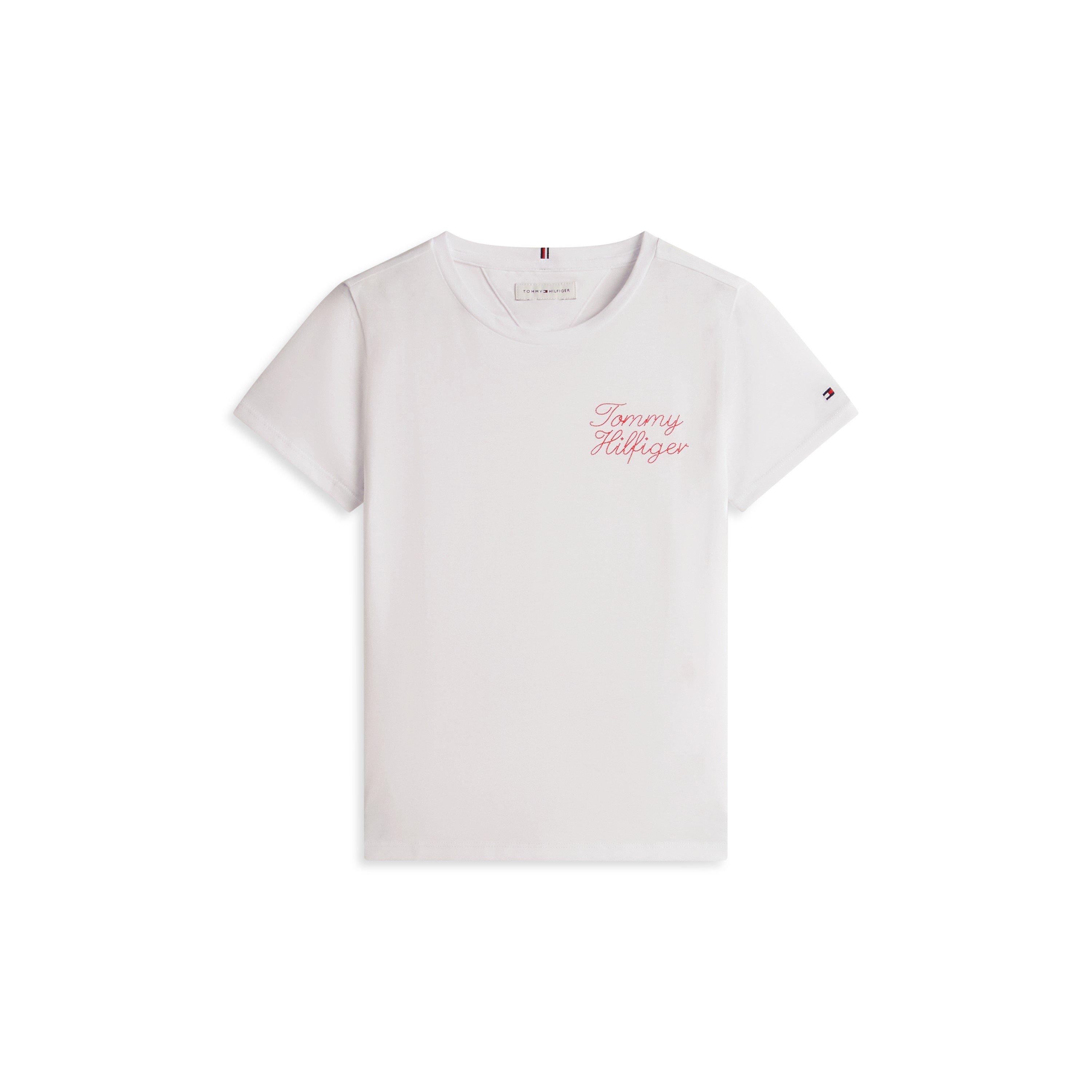 Tommy Hilfiger Girls Kids' T-Shirt - White Ybr - 10Y