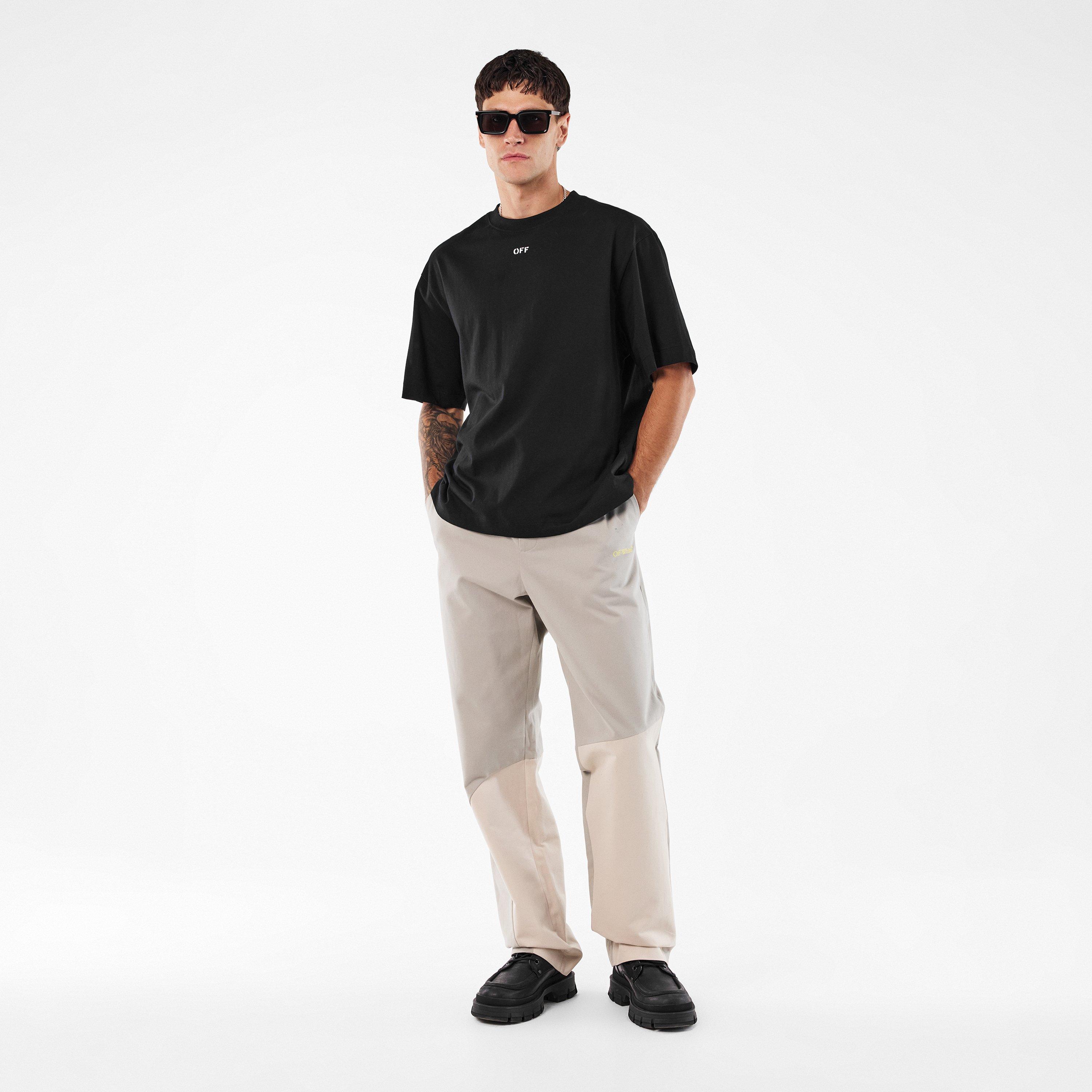 Sort-Hvid - Off White - Diags Regular Fit T-Shirt - 6