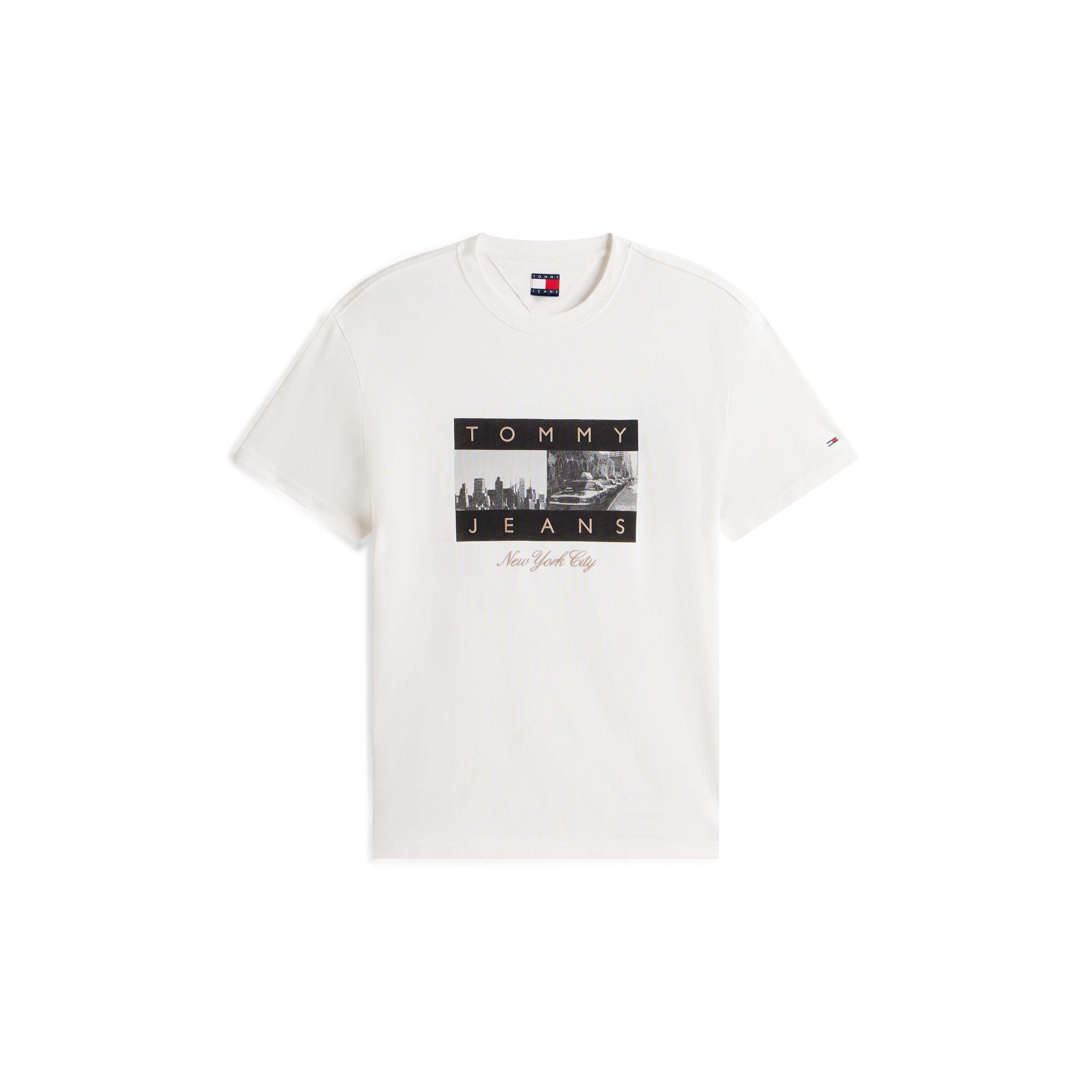 Tommy Jeans Men's Tj Photo Flag Regular Fit T-Shirt - Ecru - XL