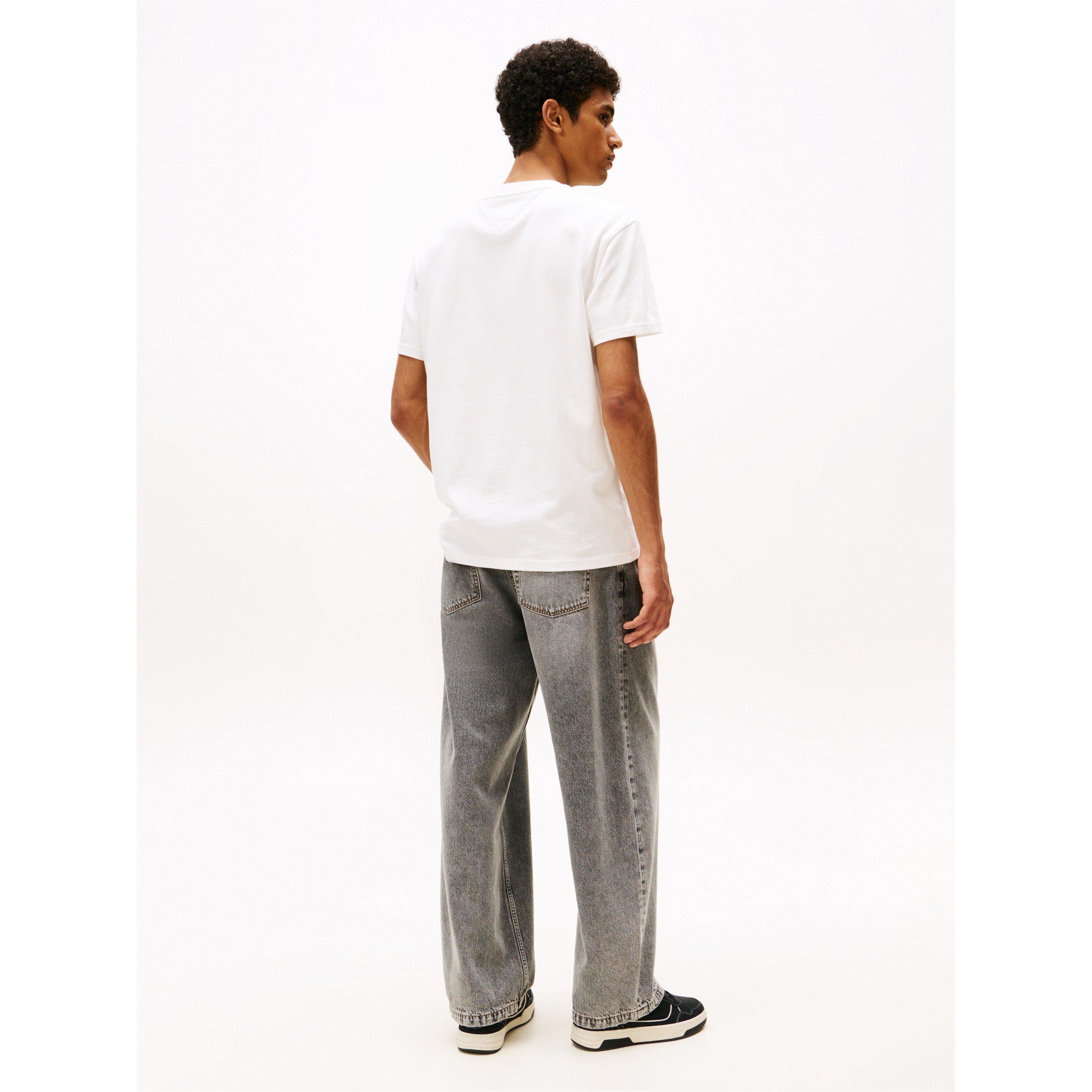 Ecru - Tommy Jeans - Men's TJ Photo Flag Regular Fit T-Shirt - 4