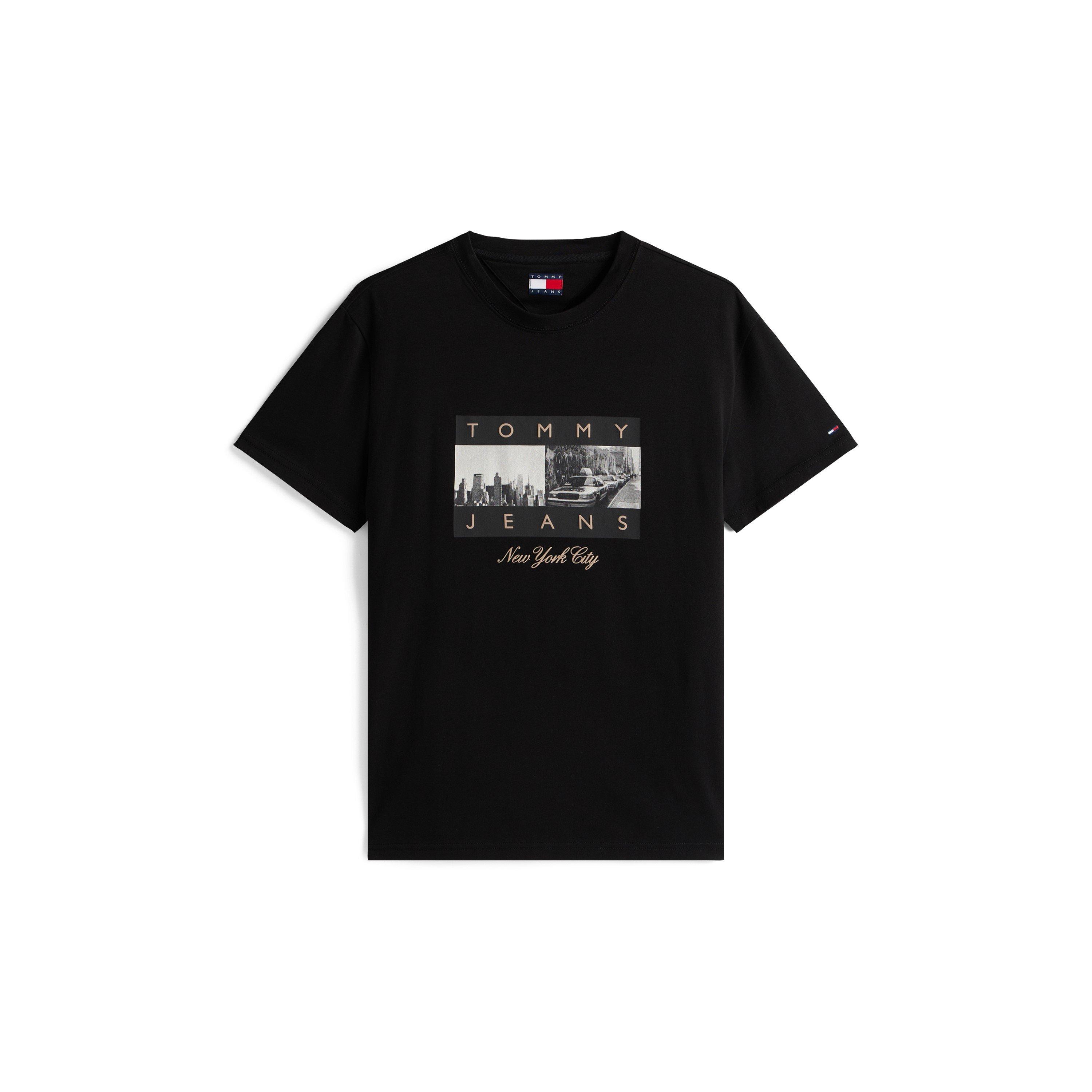 Tommy Jeans Men's Tj Photo Flag Regular Fit T-Shirt - Black - S