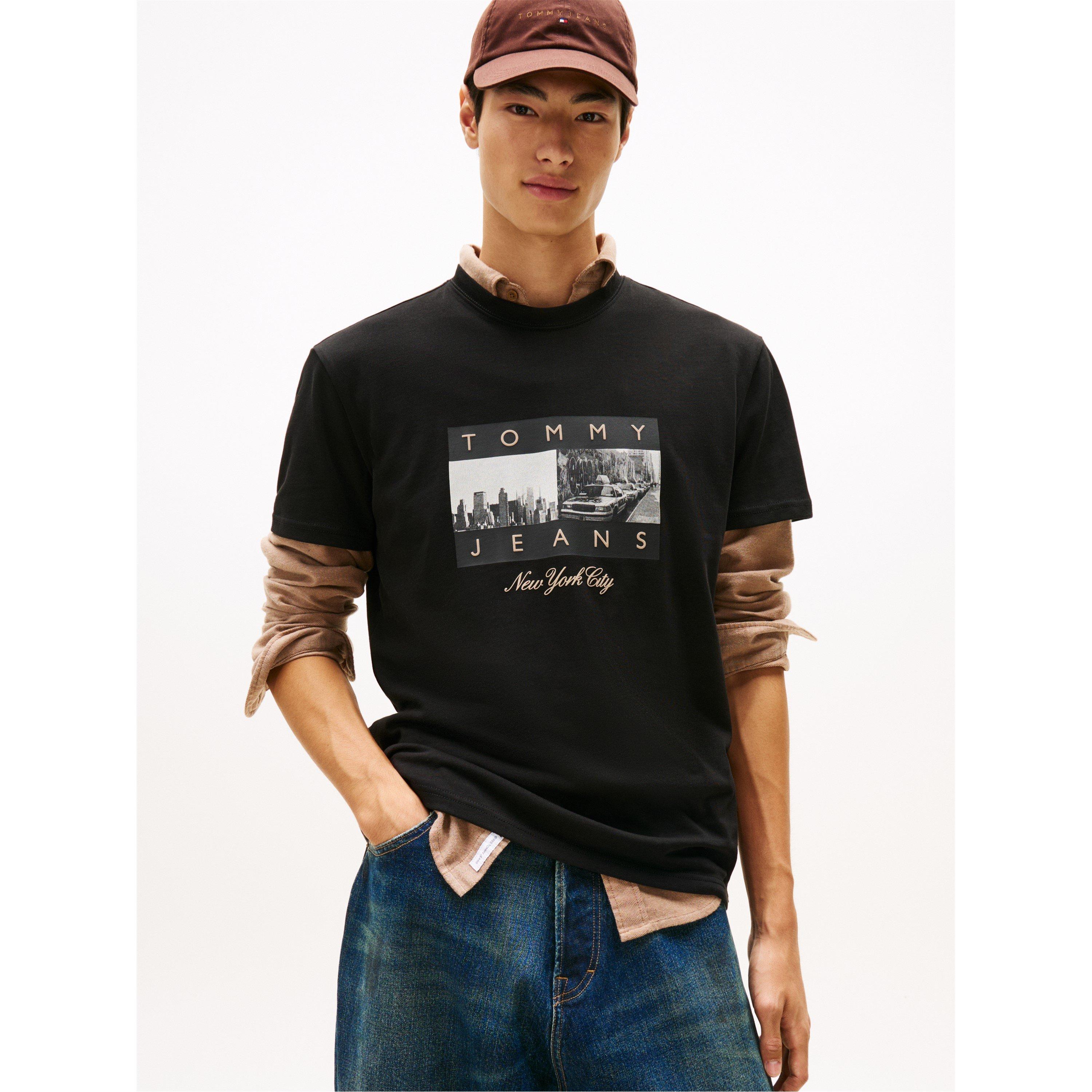 Black - Tommy Jeans - Men's TJ Photo Flag Regular Fit T-Shirt - 2