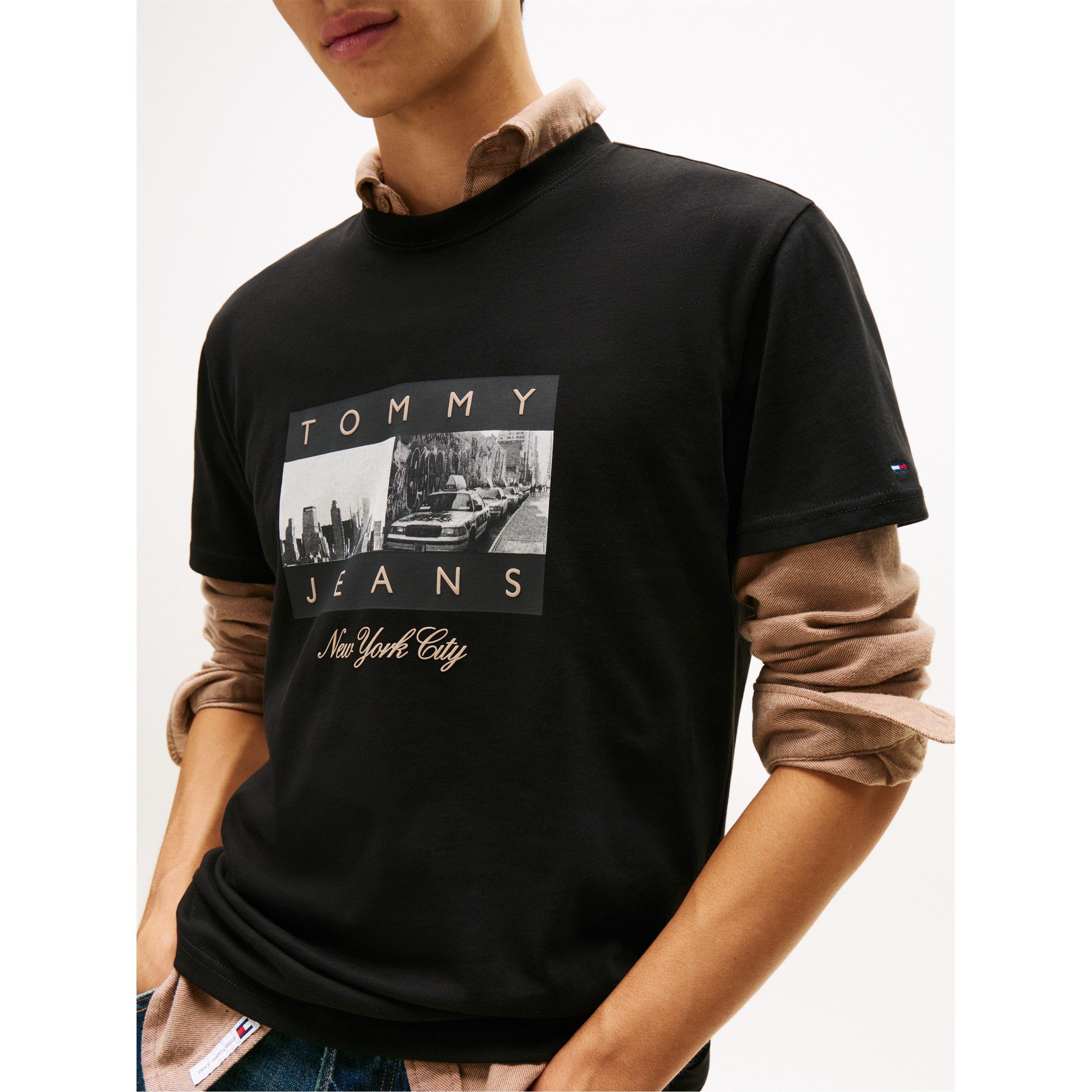 Black - Tommy Jeans - Men's TJ Photo Flag Regular Fit T-Shirt - 5