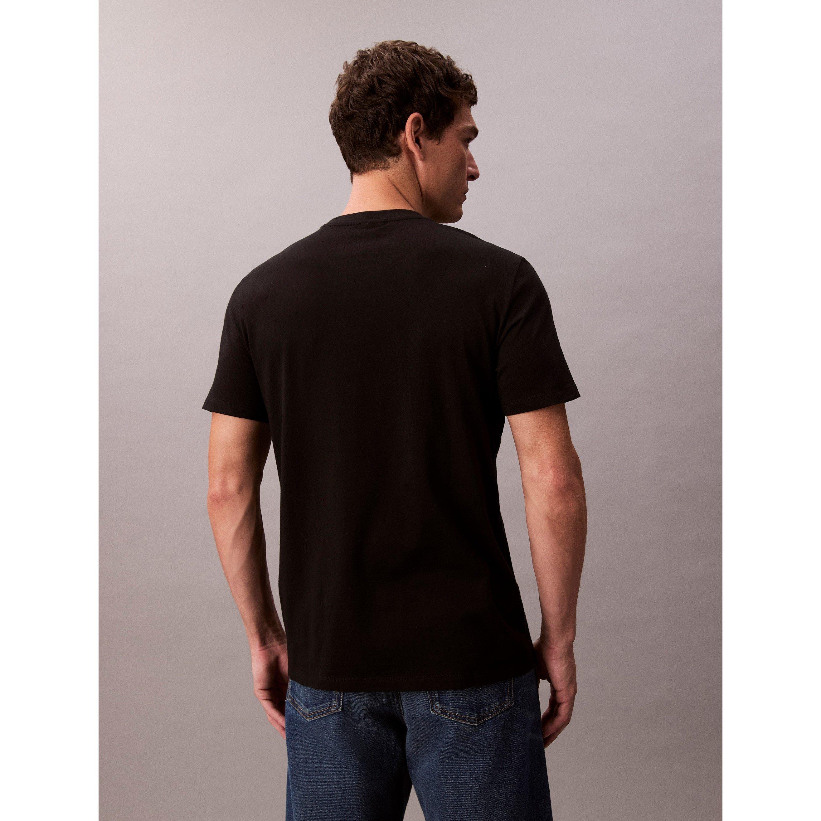 Black UB1 - Calvin Klein Jeans - Men's CKJ Woven Box Regular Fit T-Shirt - 5