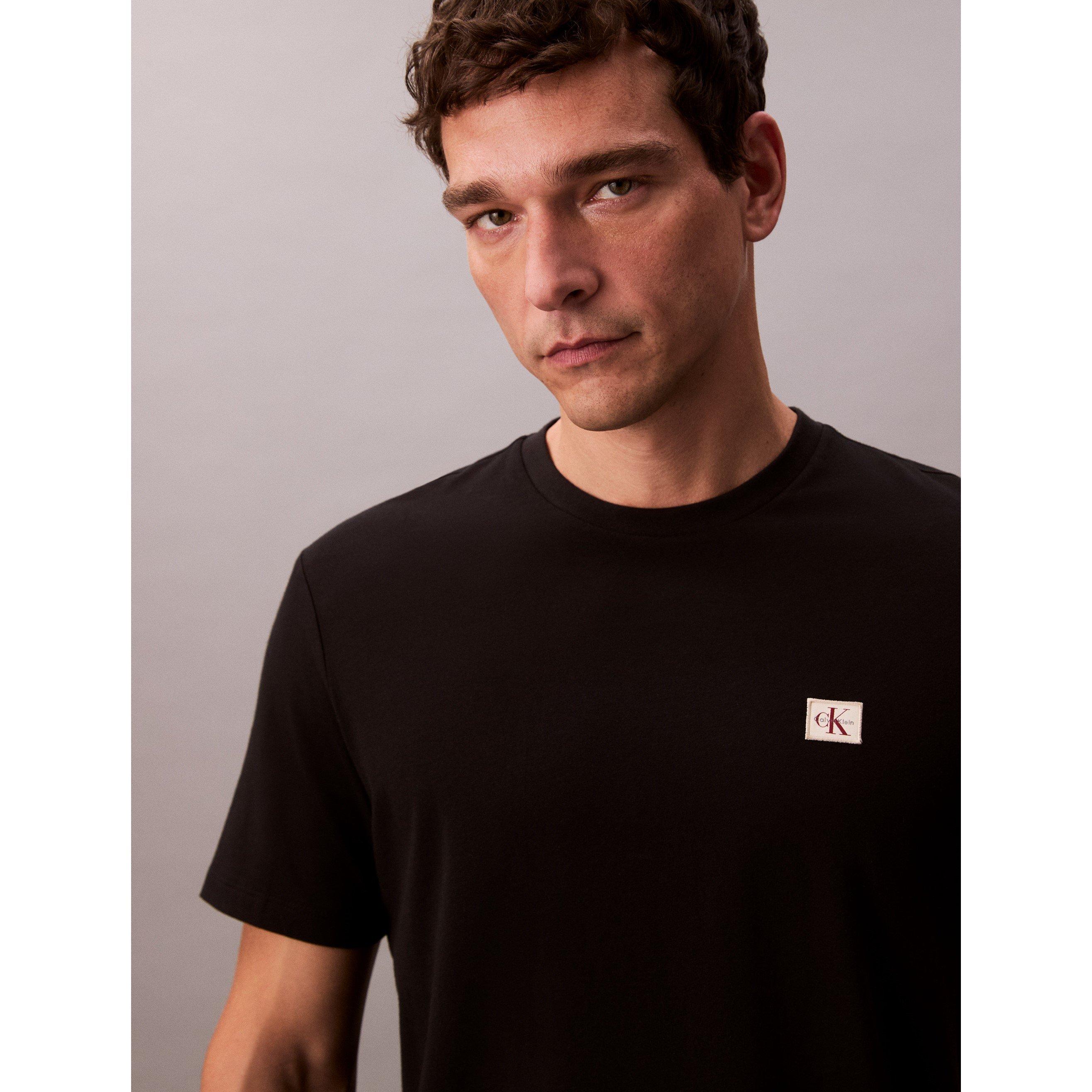 Black UB1 - Calvin Klein Jeans - Men's CKJ Woven Box Regular Fit T-Shirt - 6