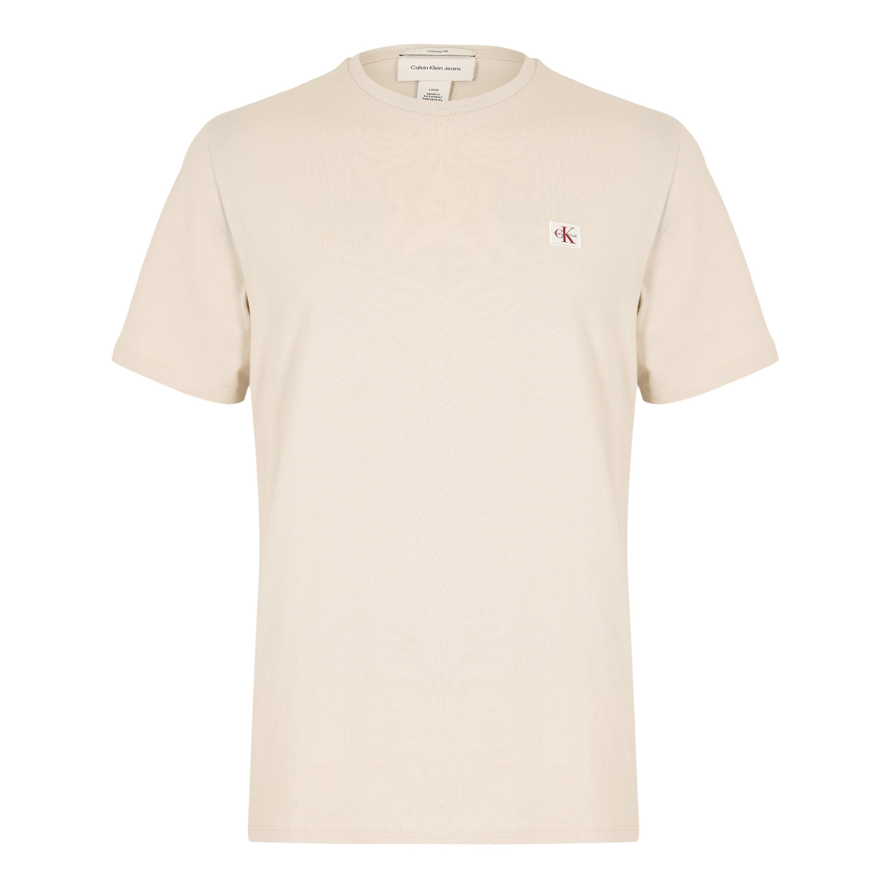 Calvin Klein Jeans Men's Ckj Woven Box Regular Fit T-Shirt - Oatmeal - XL