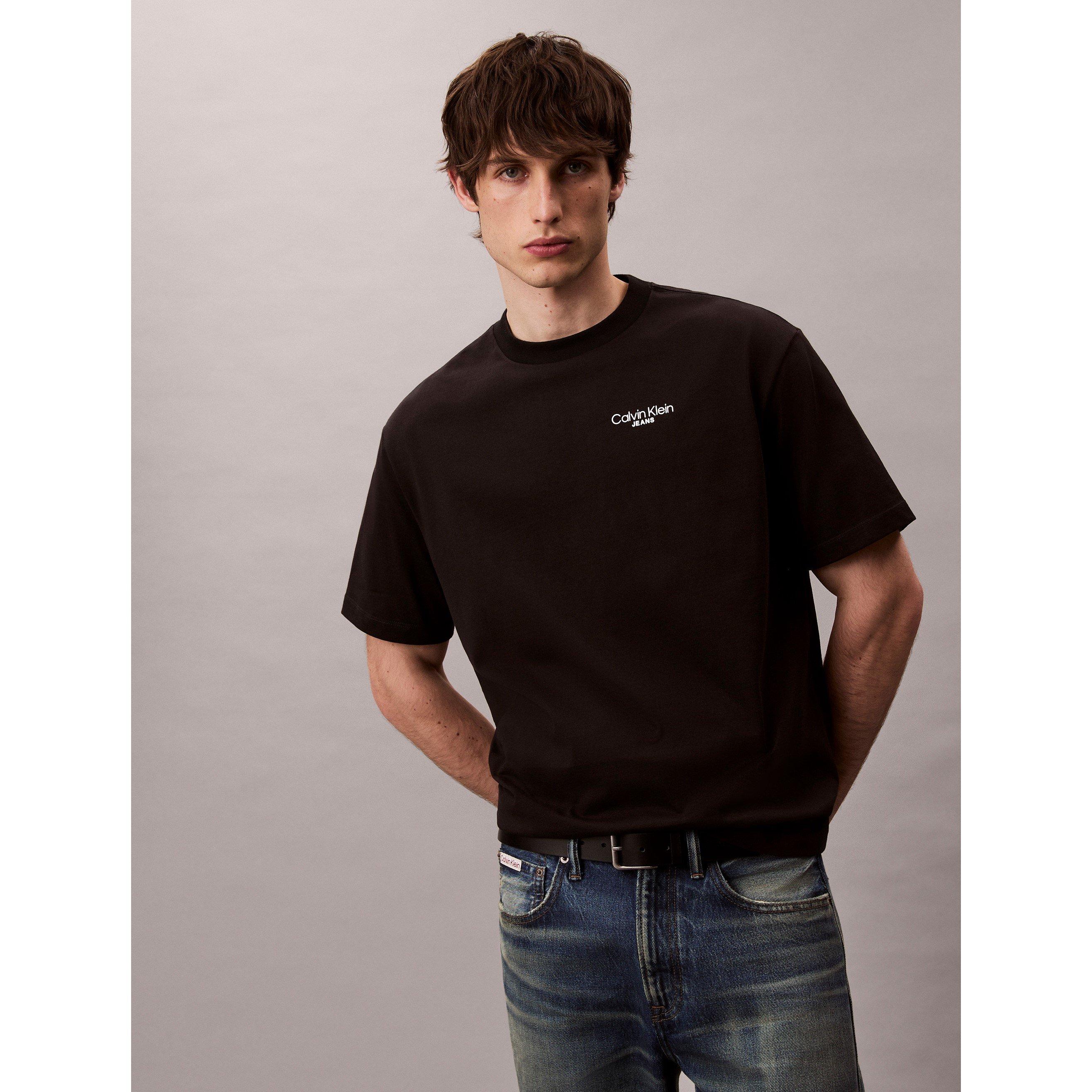 Nero UB1 - Calvin Klein Jeans - Men's Regular Fit Back Print T-Shirt - 4