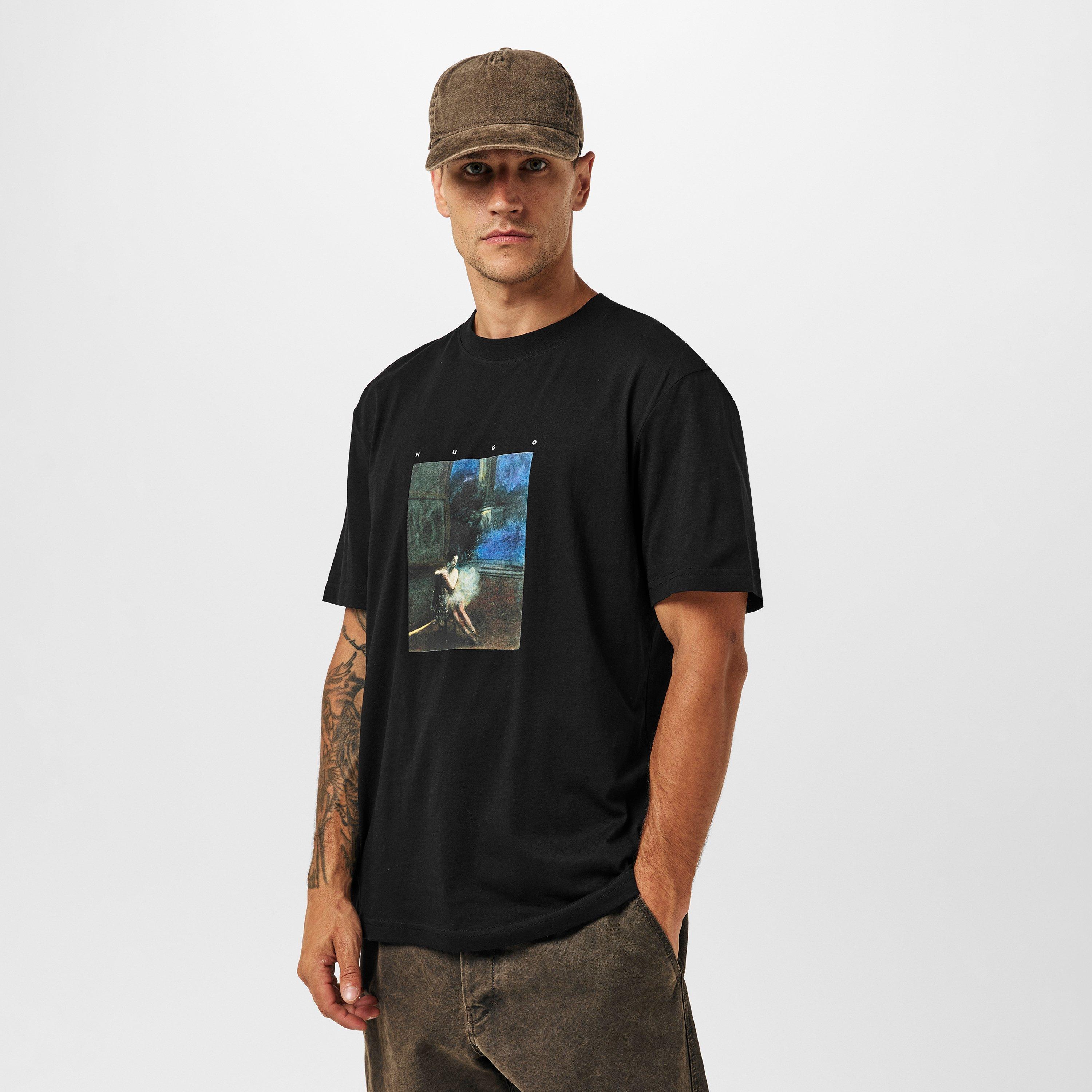 Black 001 - Hugo - Men's Dabolos Regular Fit T-Shirt - 3