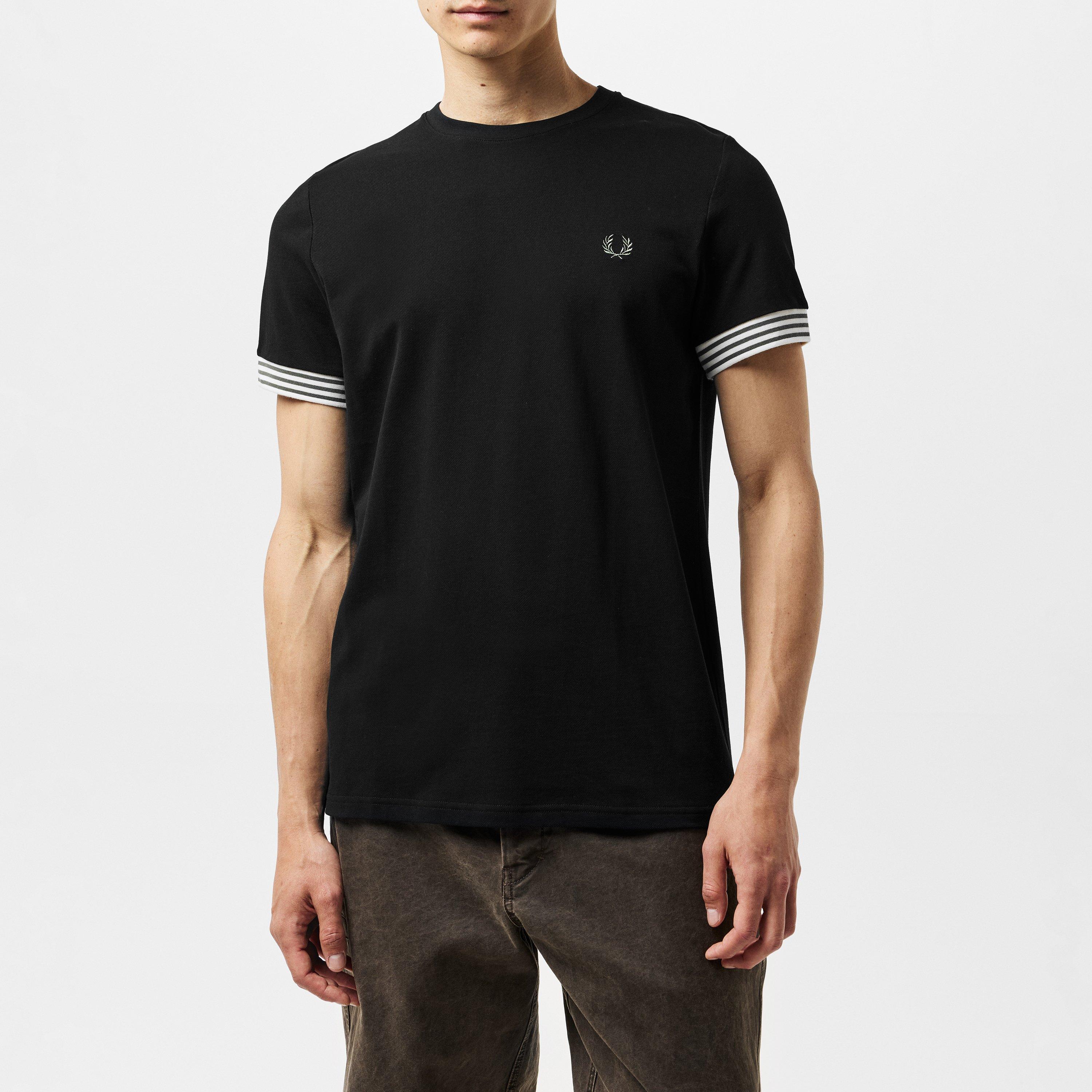Black 198 - Fred Perry - Stripe Cuff T-Shirt - 3