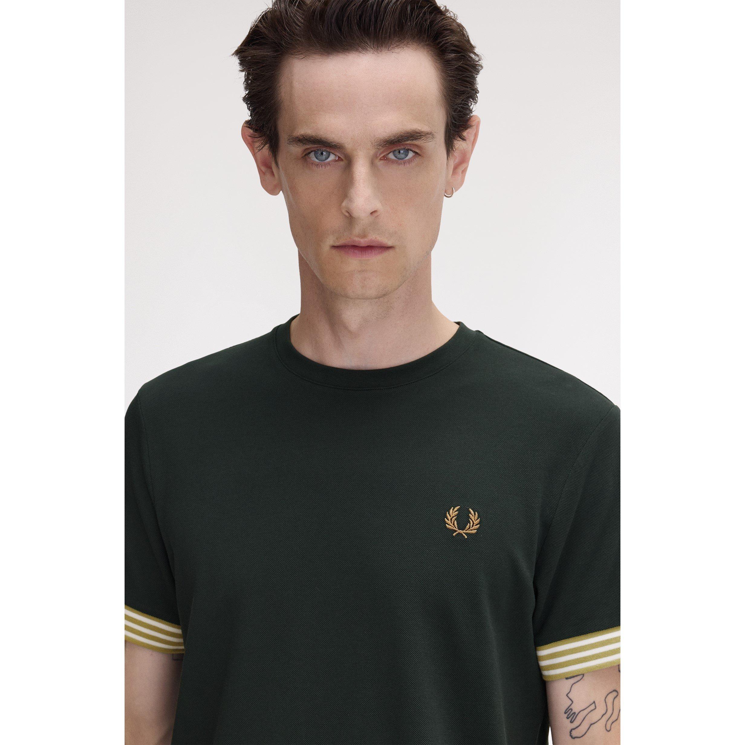 Night Green Q20 - Fred Perry - Stripe Cuff T-Shirt - 4