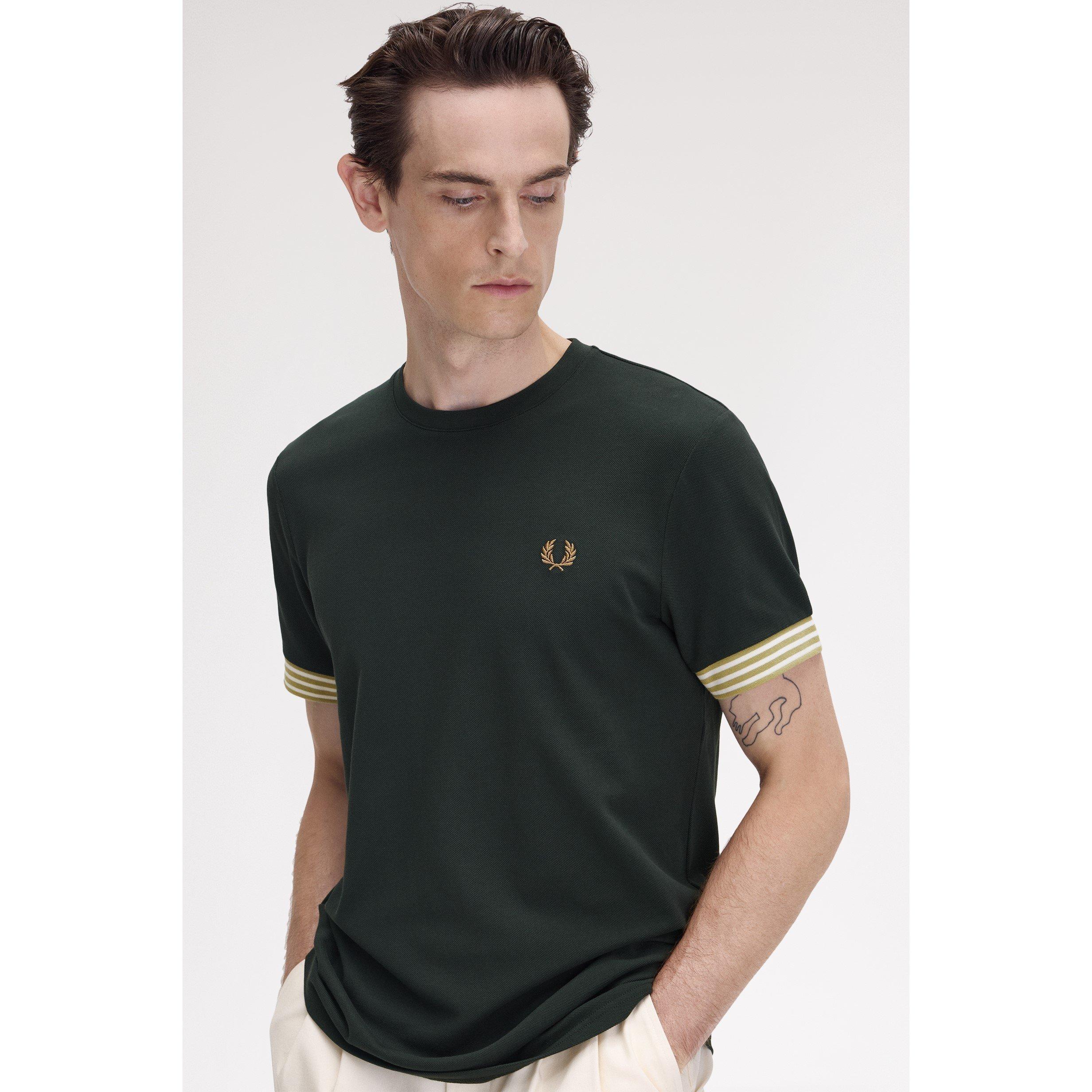 Night Green Q20 - Fred Perry - Stripe Cuff T-Shirt - 5