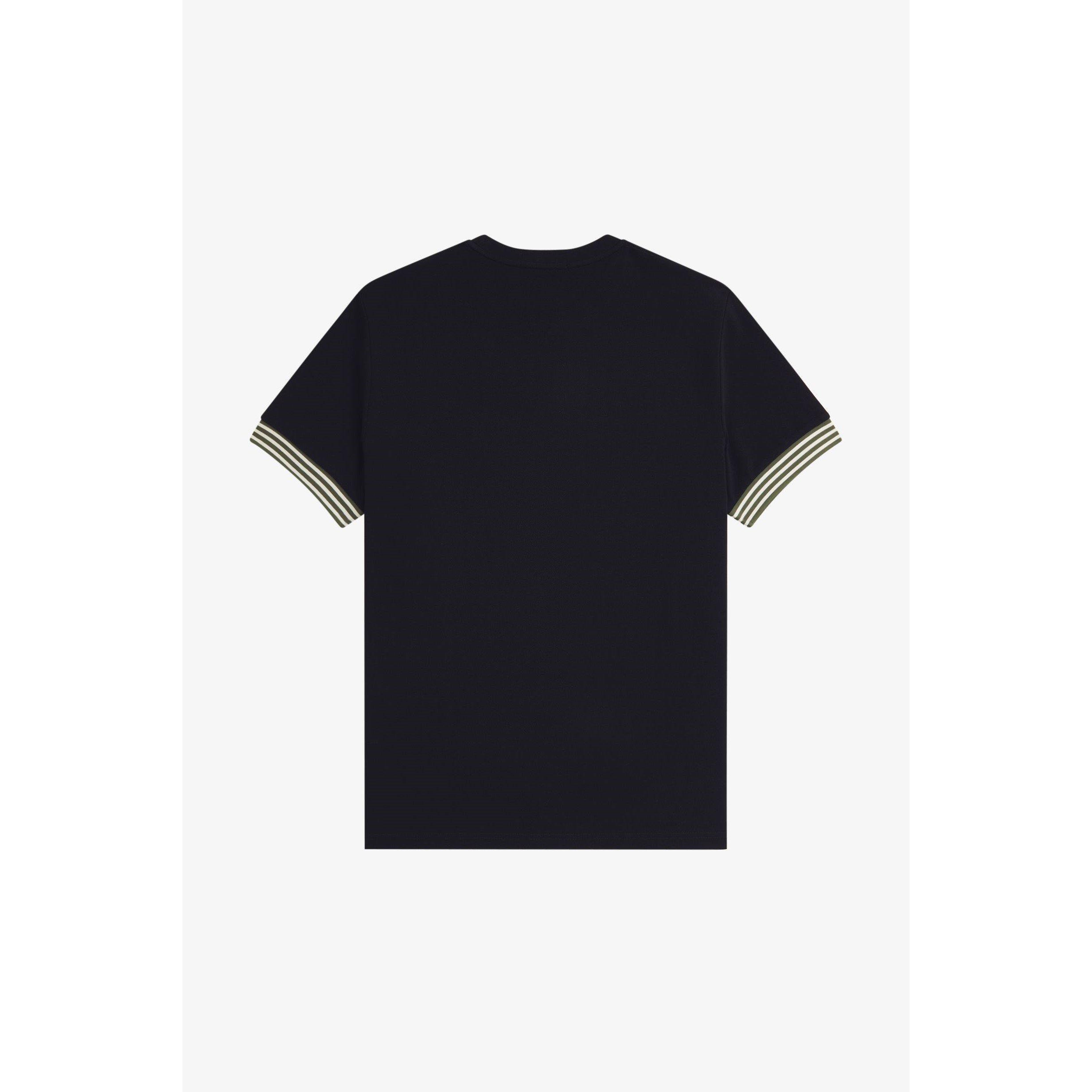 Black 184 - Fred Perry - Stripe Cuff T-Shirt - 2