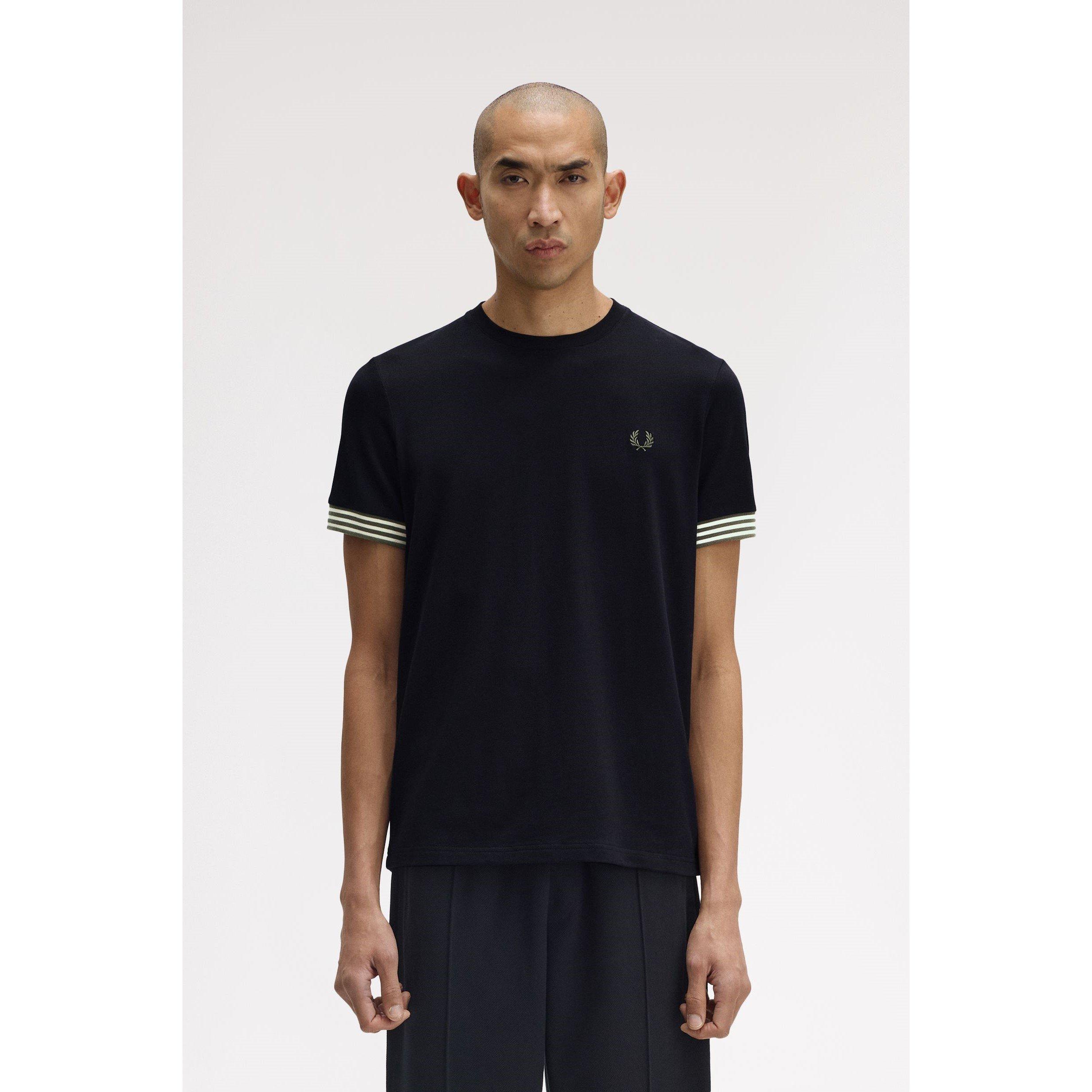 Black 184 - Fred Perry - Stripe Cuff T-Shirt - 3