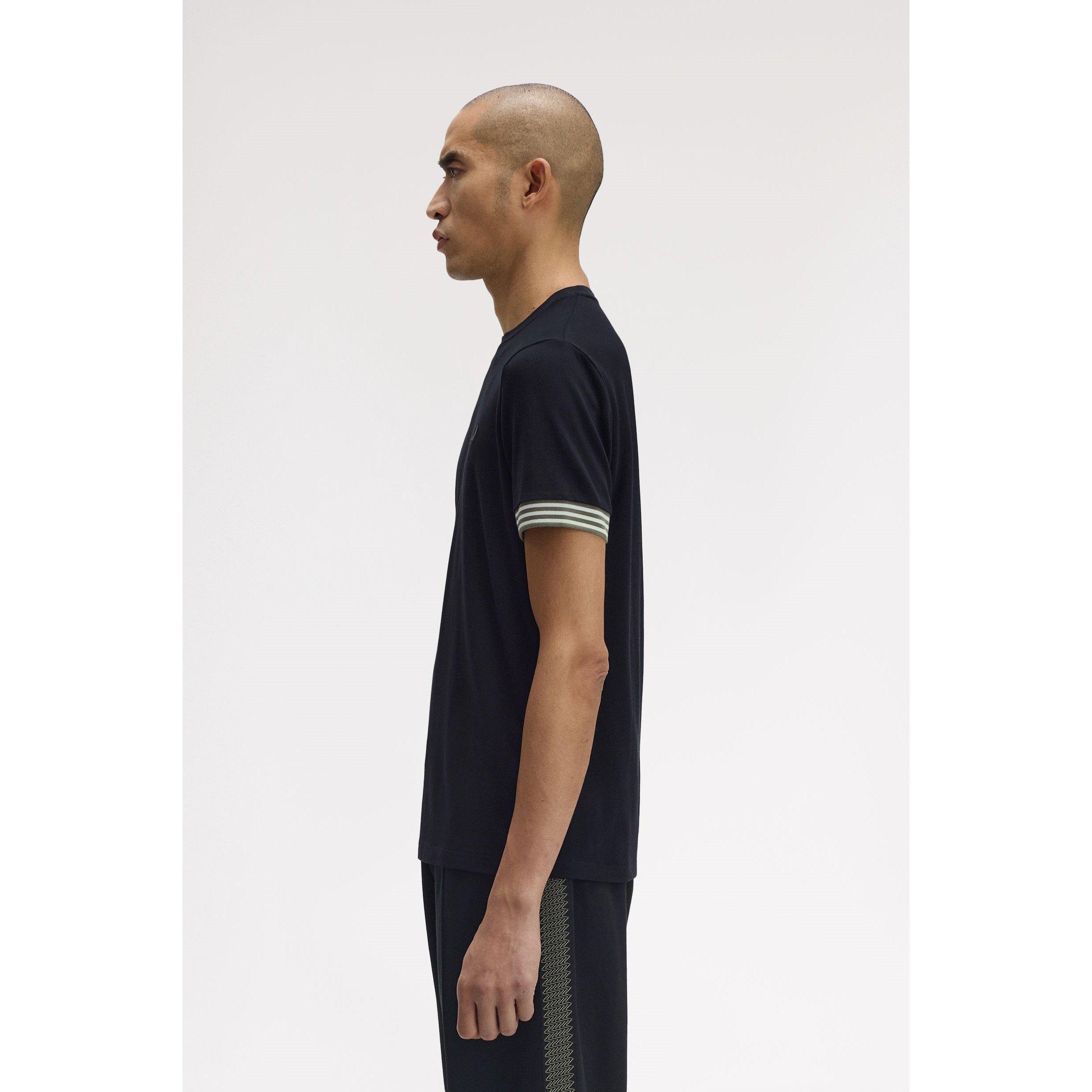Black 184 - Fred Perry - Stripe Cuff T-Shirt - 4