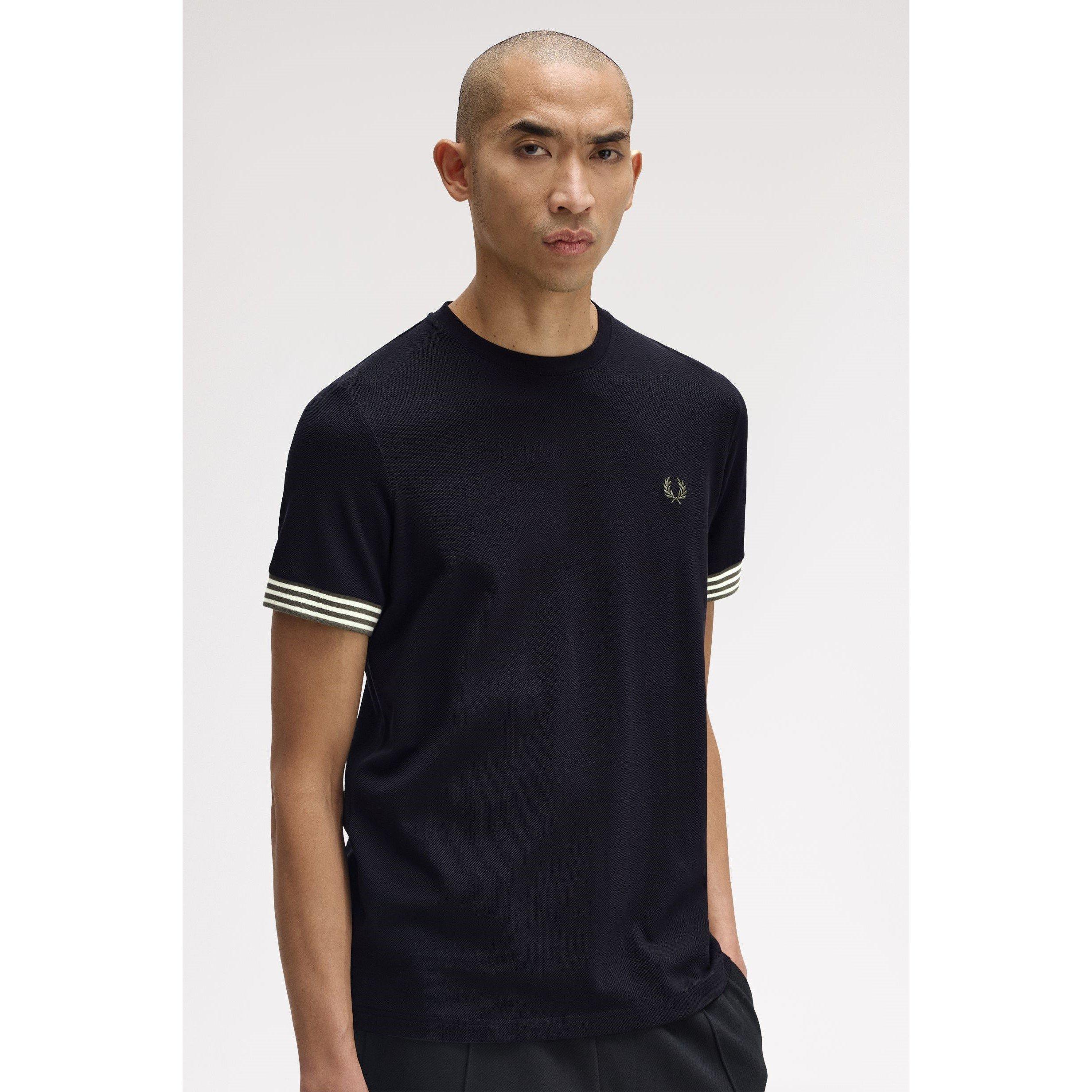 Black 184 - Fred Perry - Stripe Cuff T-Shirt - 5