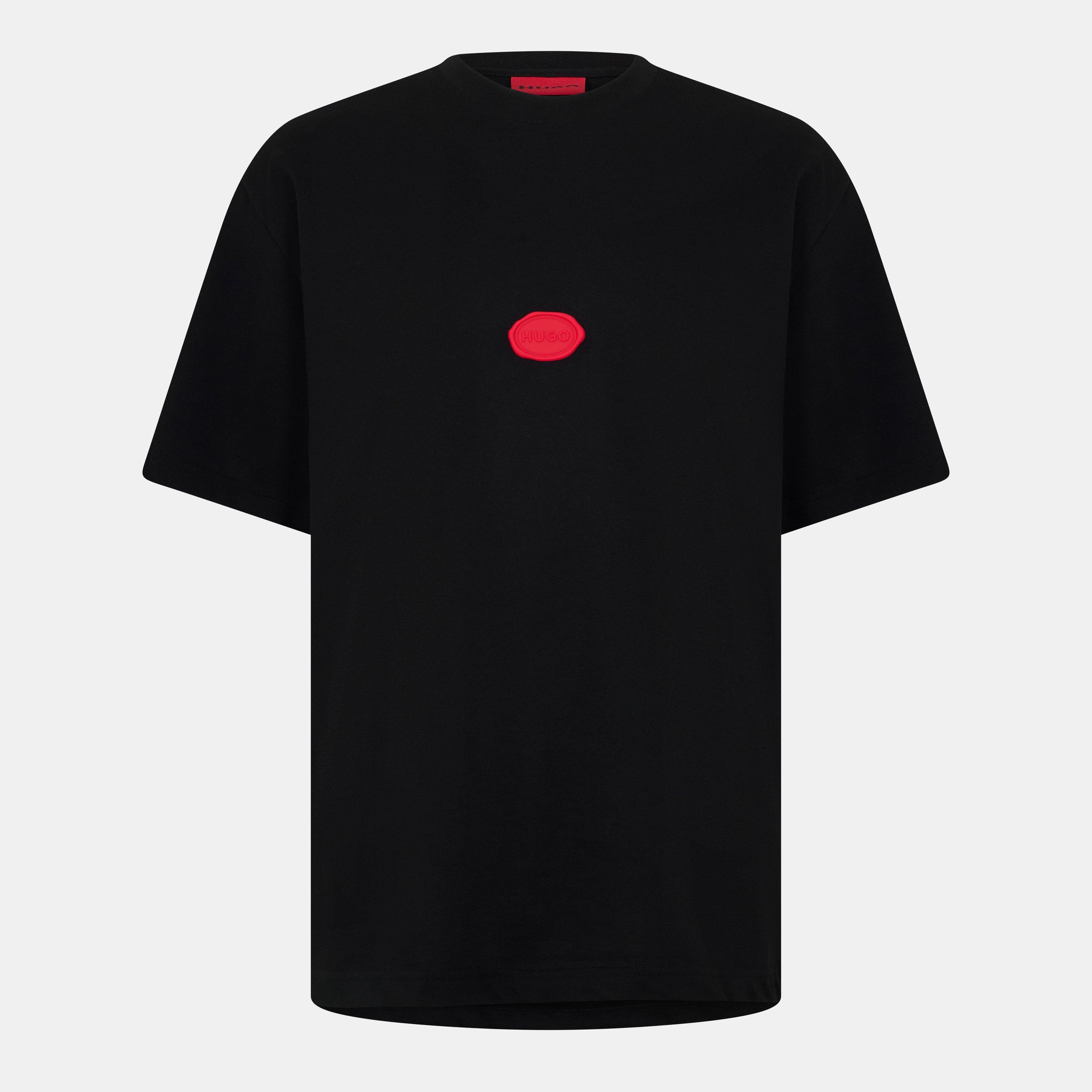Black 001 - Hugo - Men's Divis Red Cotton T-Shirt - 1