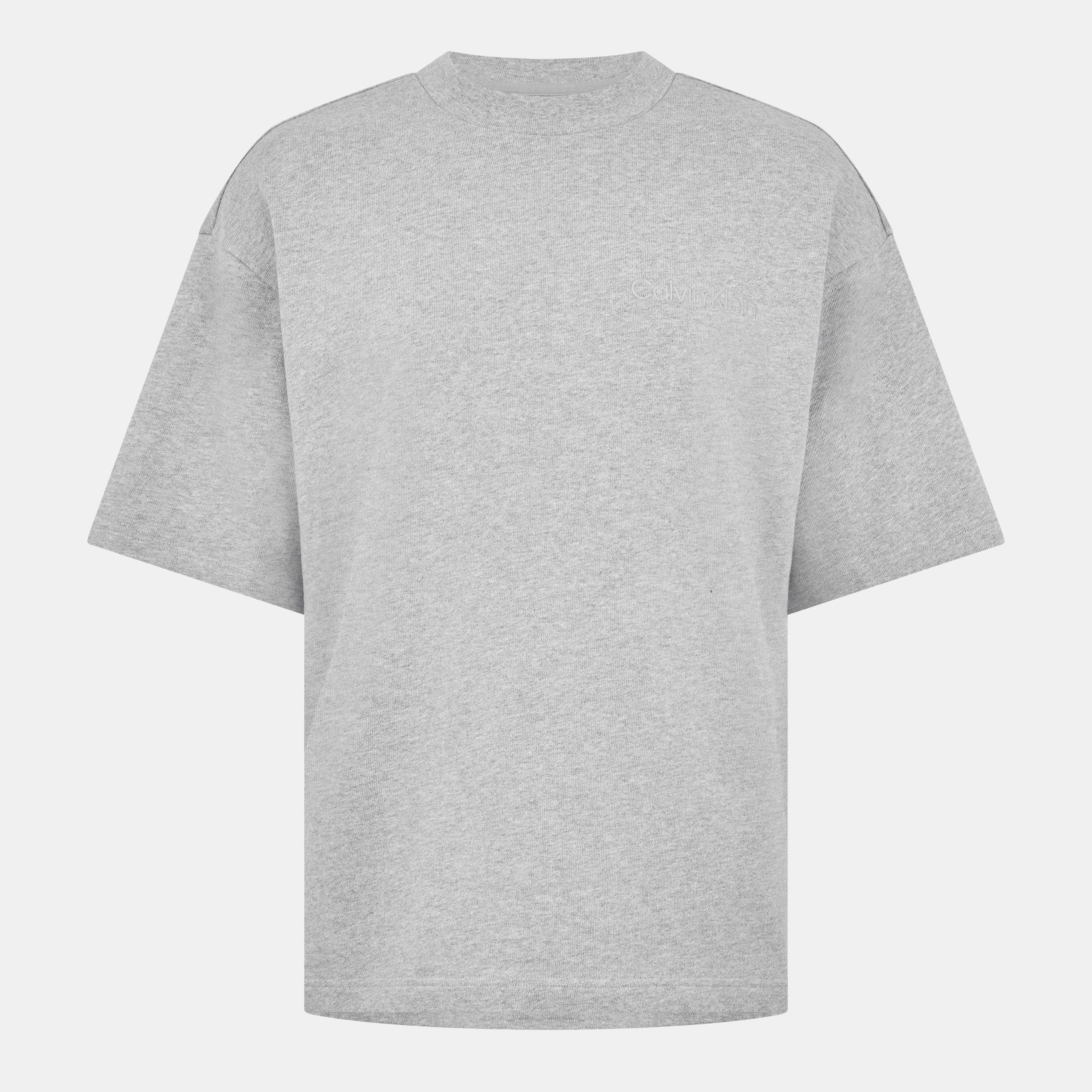 Grey Heather - Calvin Klein - Men's SSLogo T-Shirt - 1
