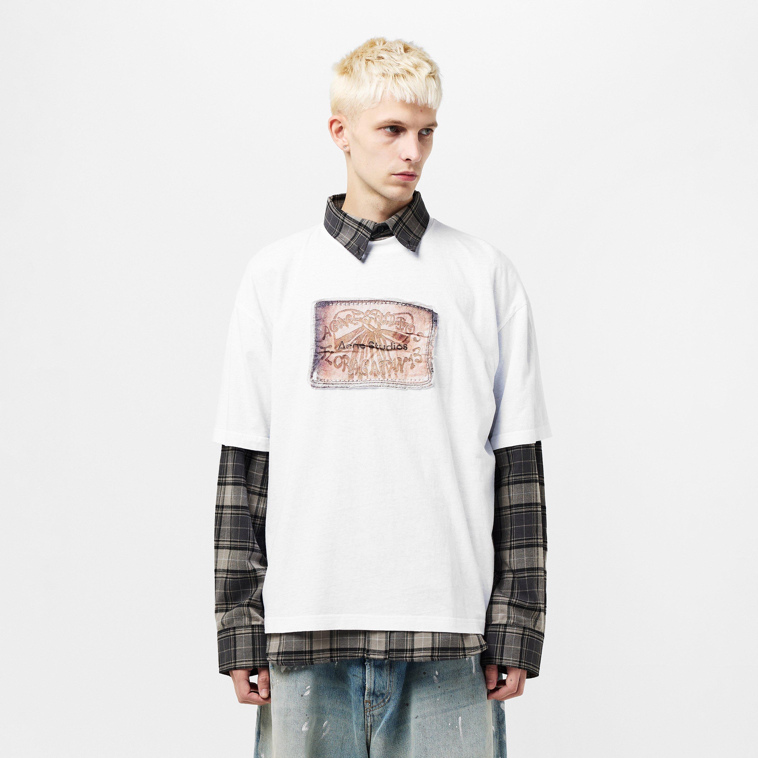 White - Acne Studios - Men's Label Oversized T-Shirt - 3