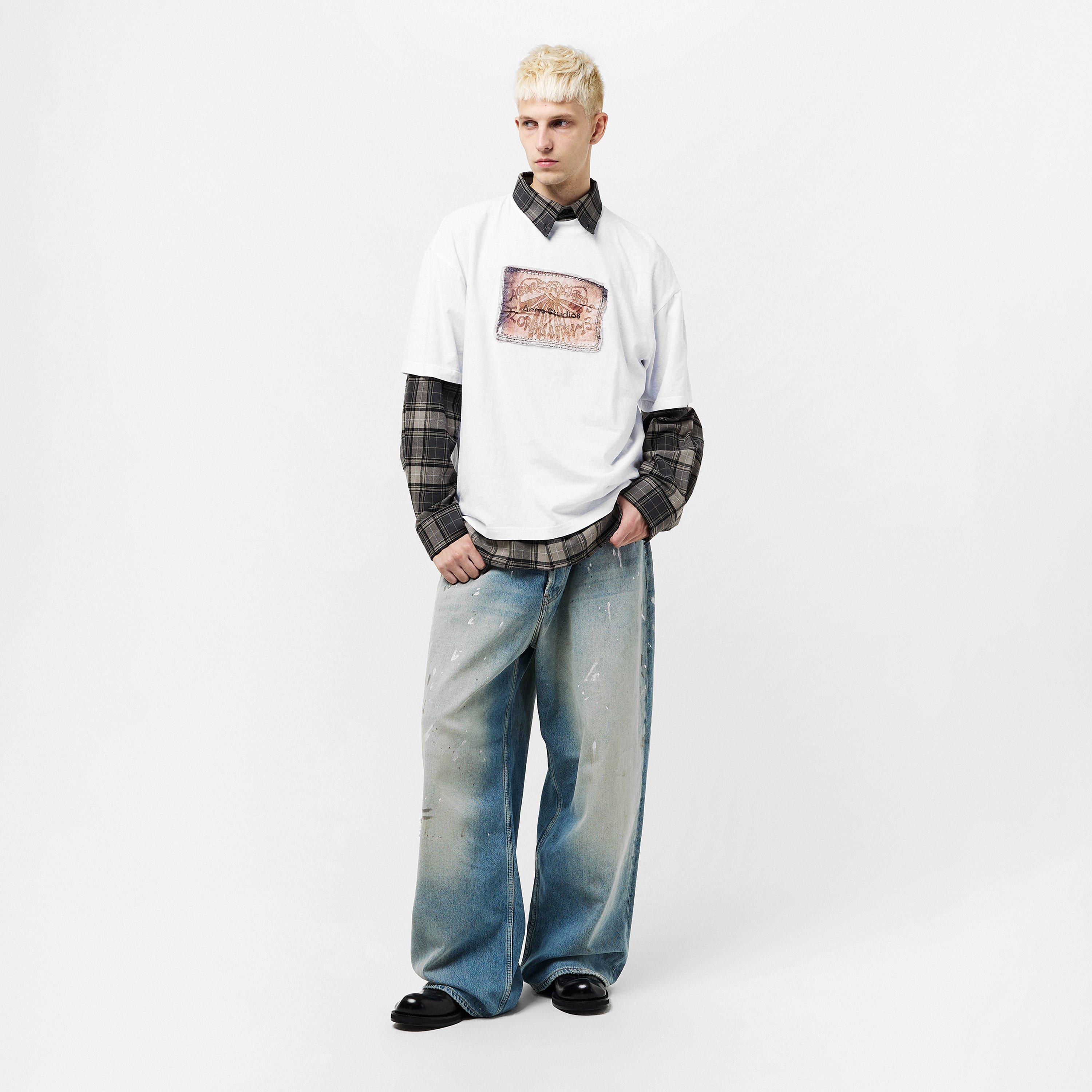 White - Acne Studios - Men's Label Oversized T-Shirt - 6