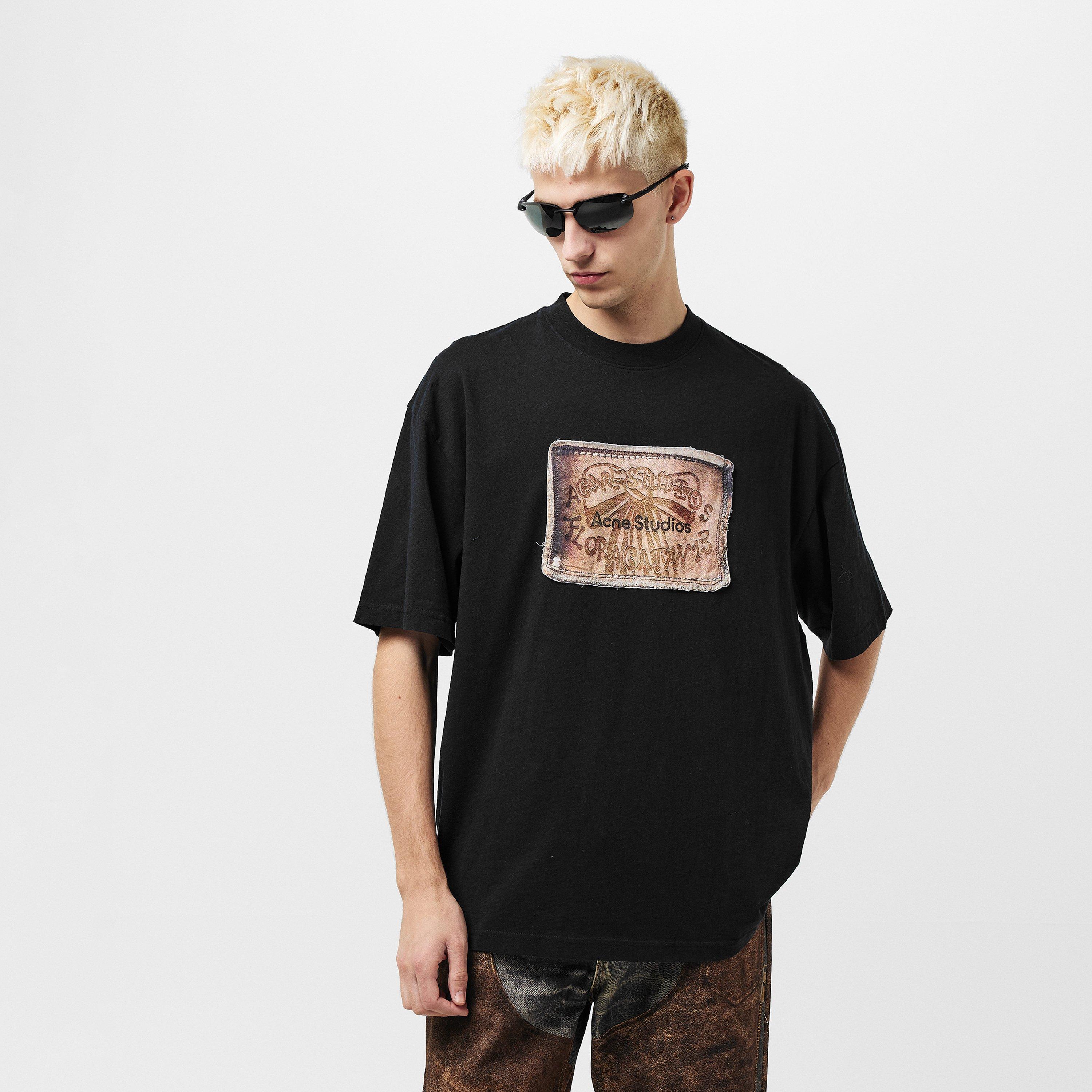 Black - Acne Studios - Men's Label Oversized T-Shirt - 3