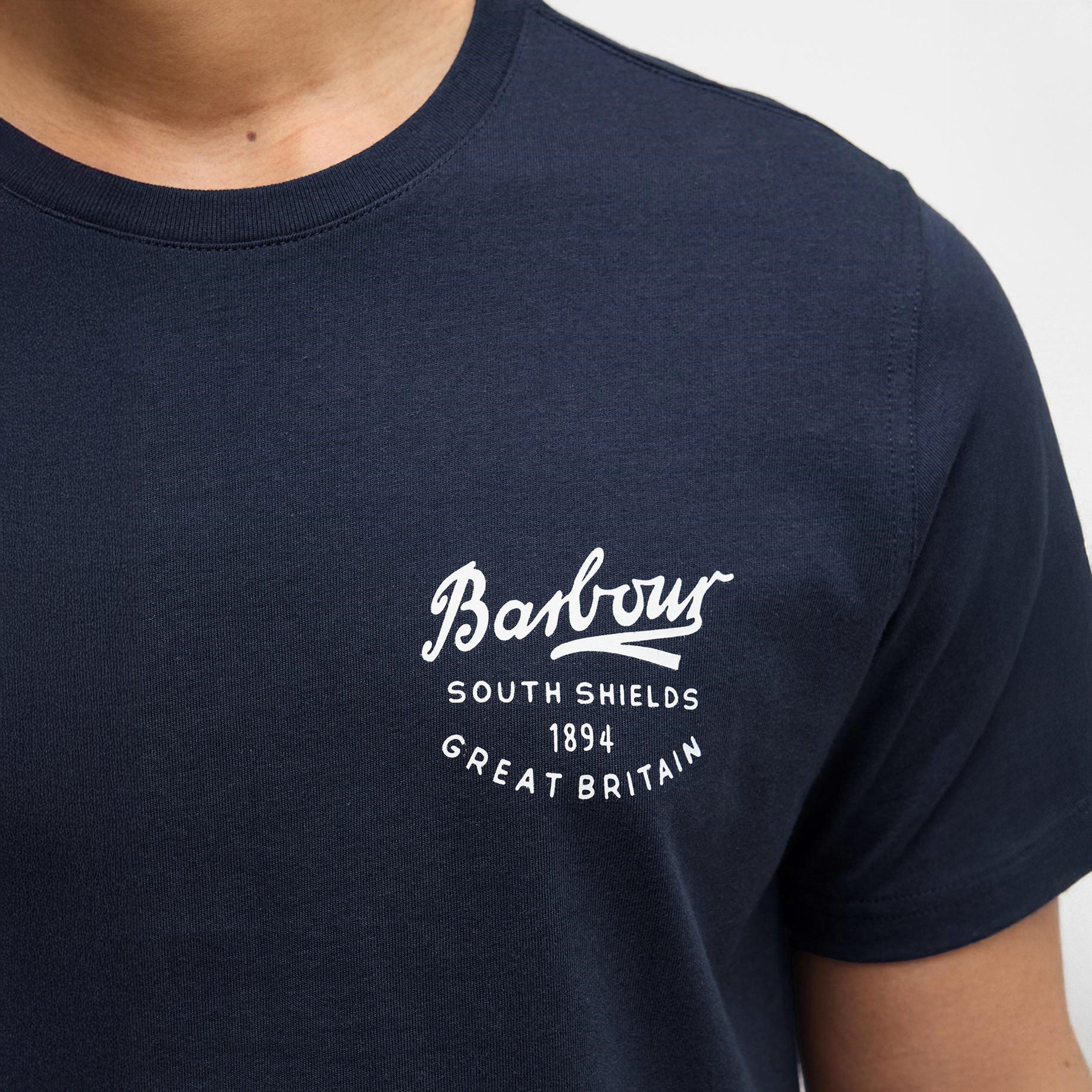 Navy - Barbour - Script Graphic T-Shirt - 5