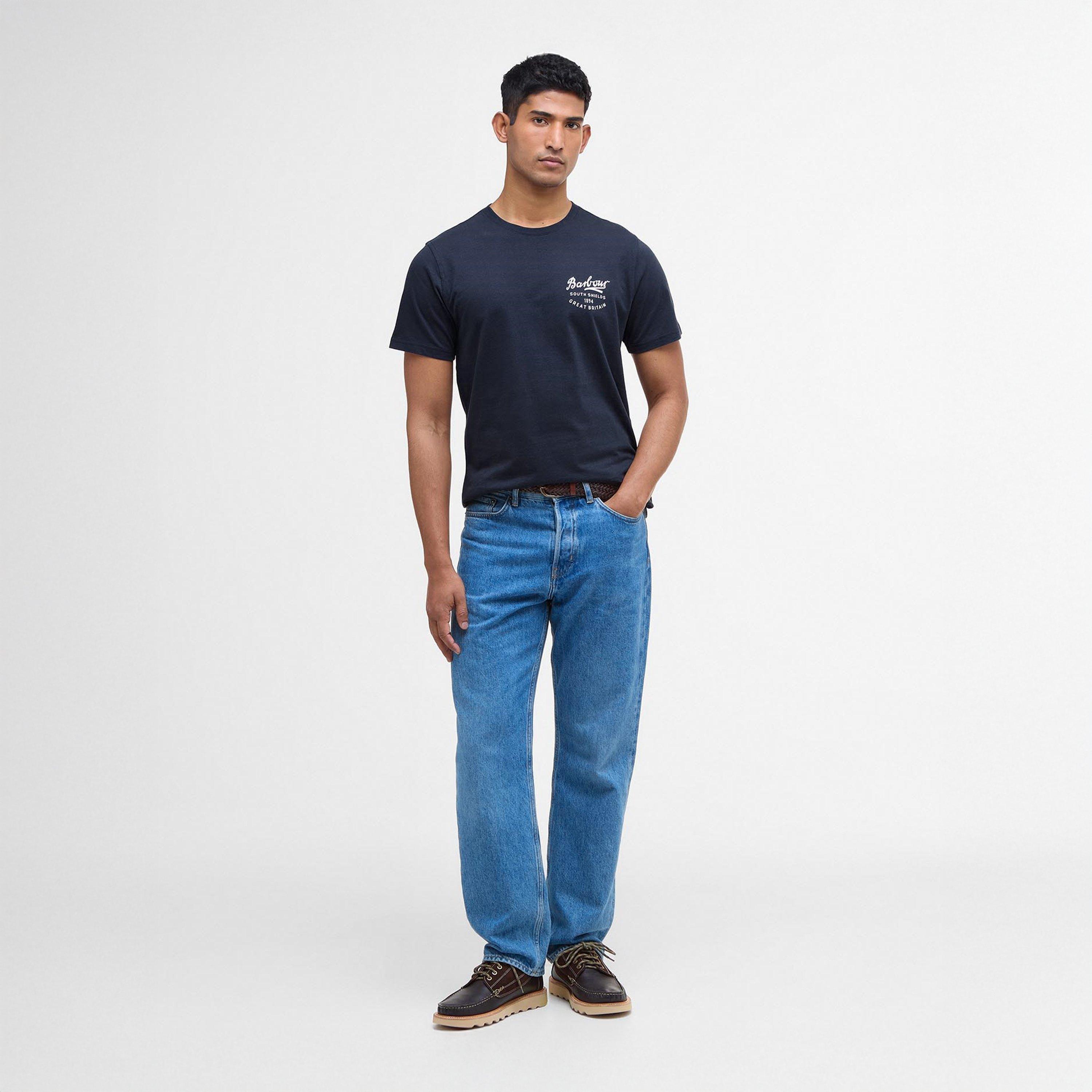Navy - Barbour - Script Graphic T-Shirt - 6