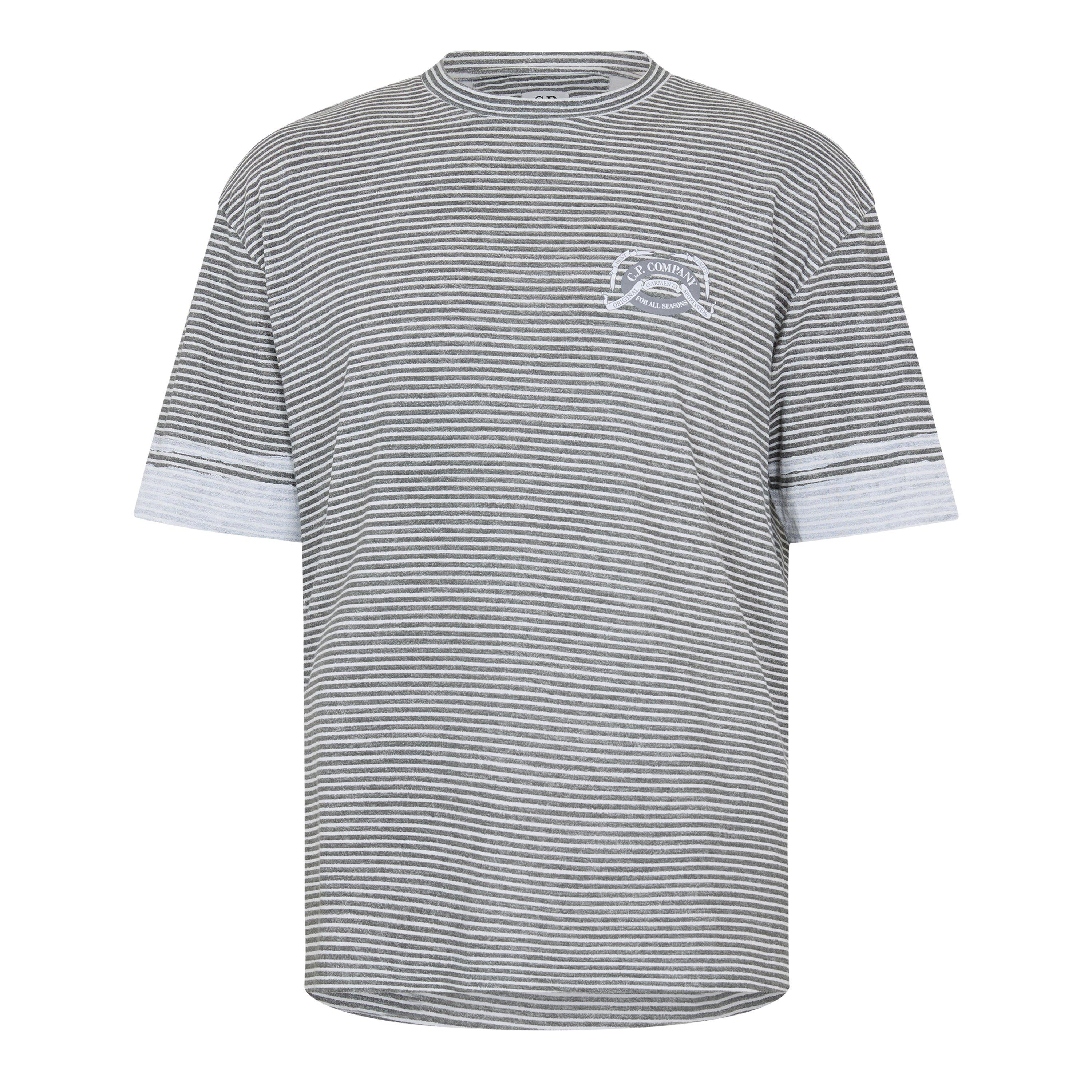 Gunmetal 921 - CP Company - CP Stripe Logo Tee Sn62 - 1