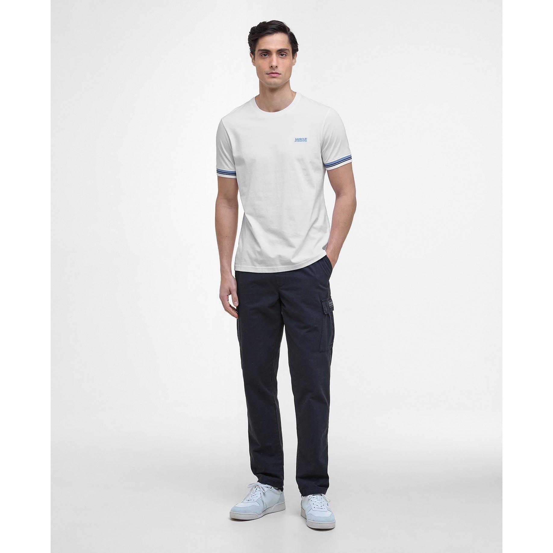 White - Barbour International - Bruce Tipped Cuff T-Shirt - 7