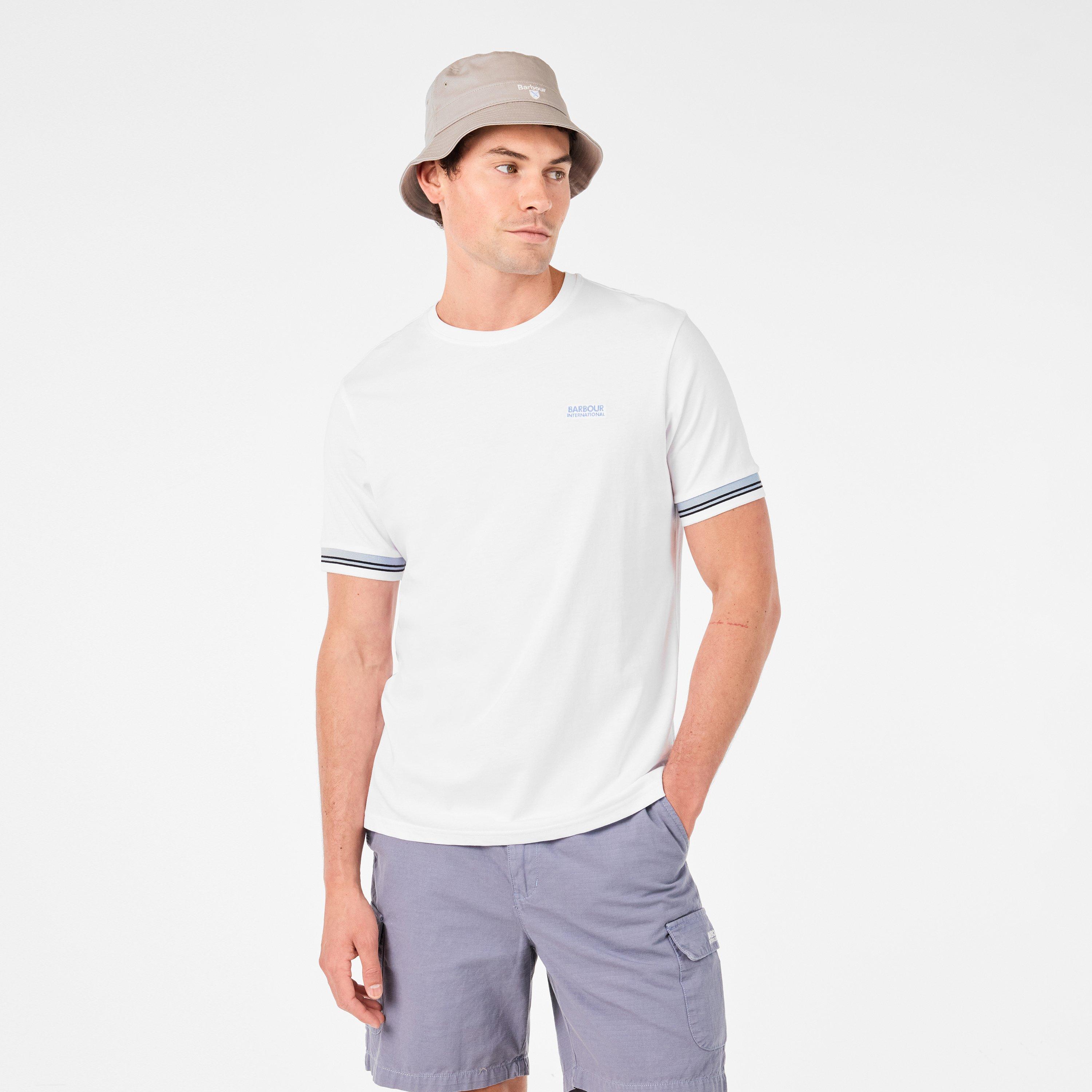 White - Barbour International - Bruce Tipped Cuff T-Shirt - 3