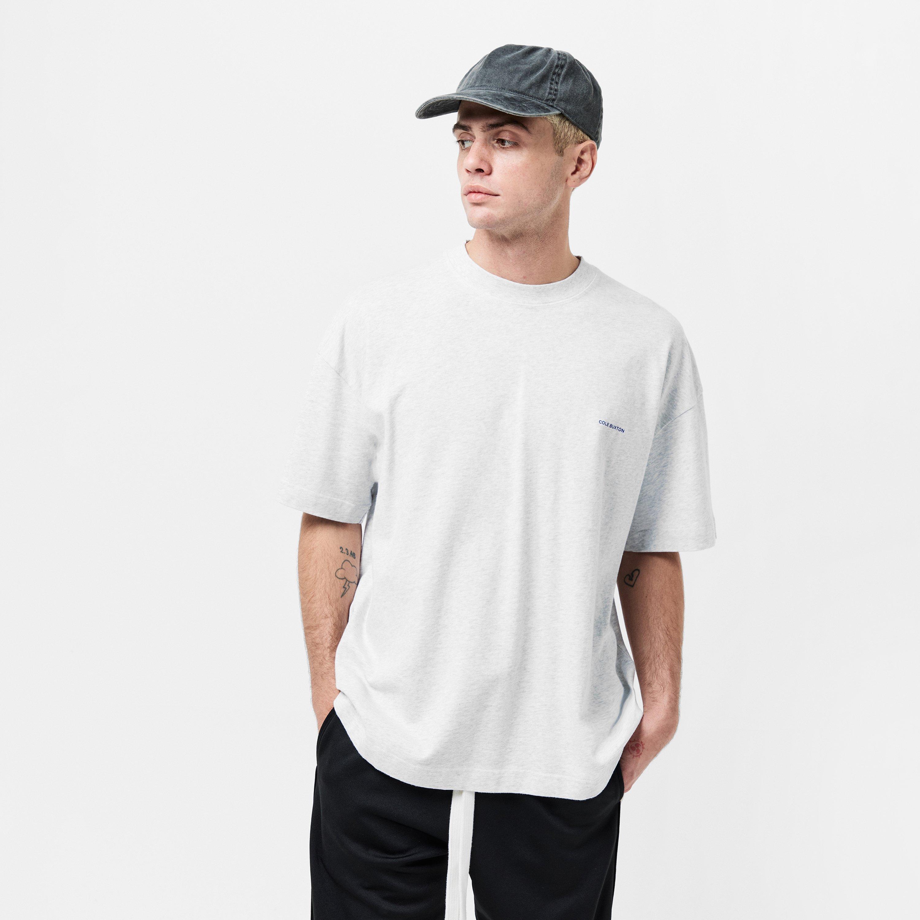 Light Grey Marl - Cole Buxton - Men's Mini Logo Oversized T-Shirt - 3