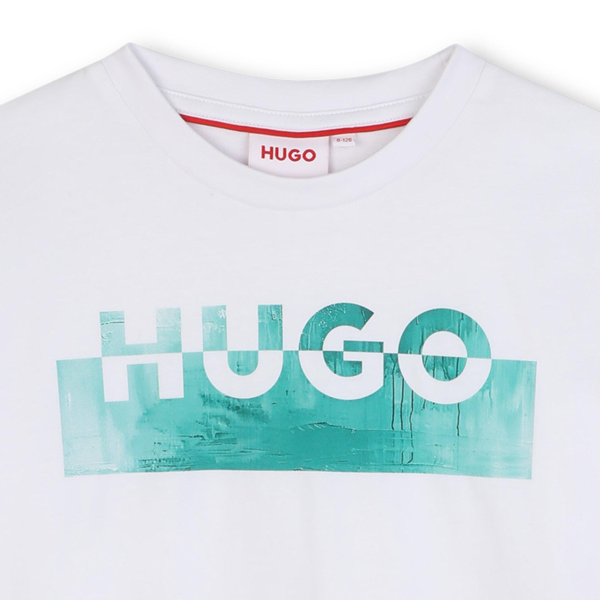 White - Hugo - Kids' Print Short Sleeve T-Shirt - 2