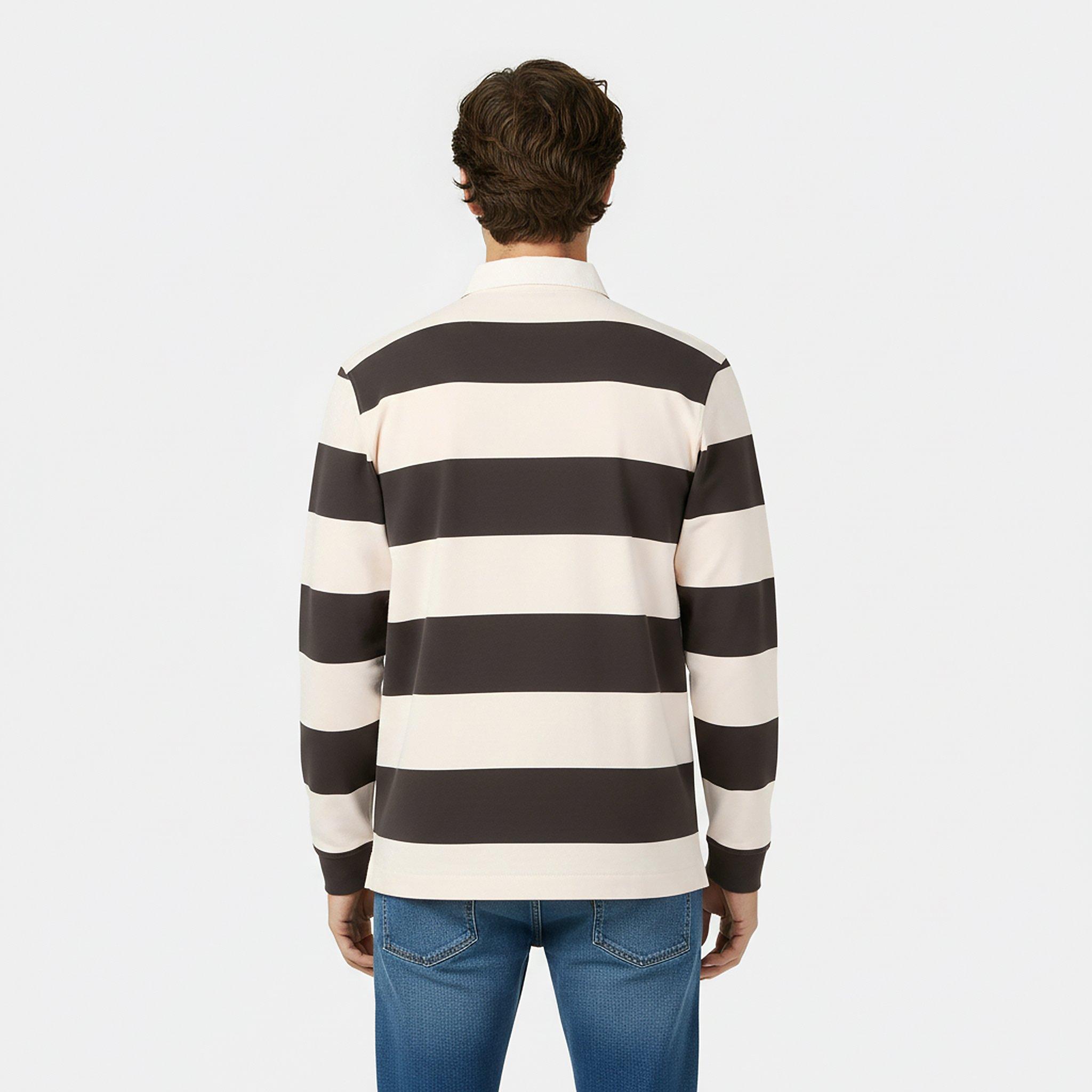 Iron/Bone - Jack Wills - Men's Cotton Long Sleeve Rugby Polo Shirt - 4