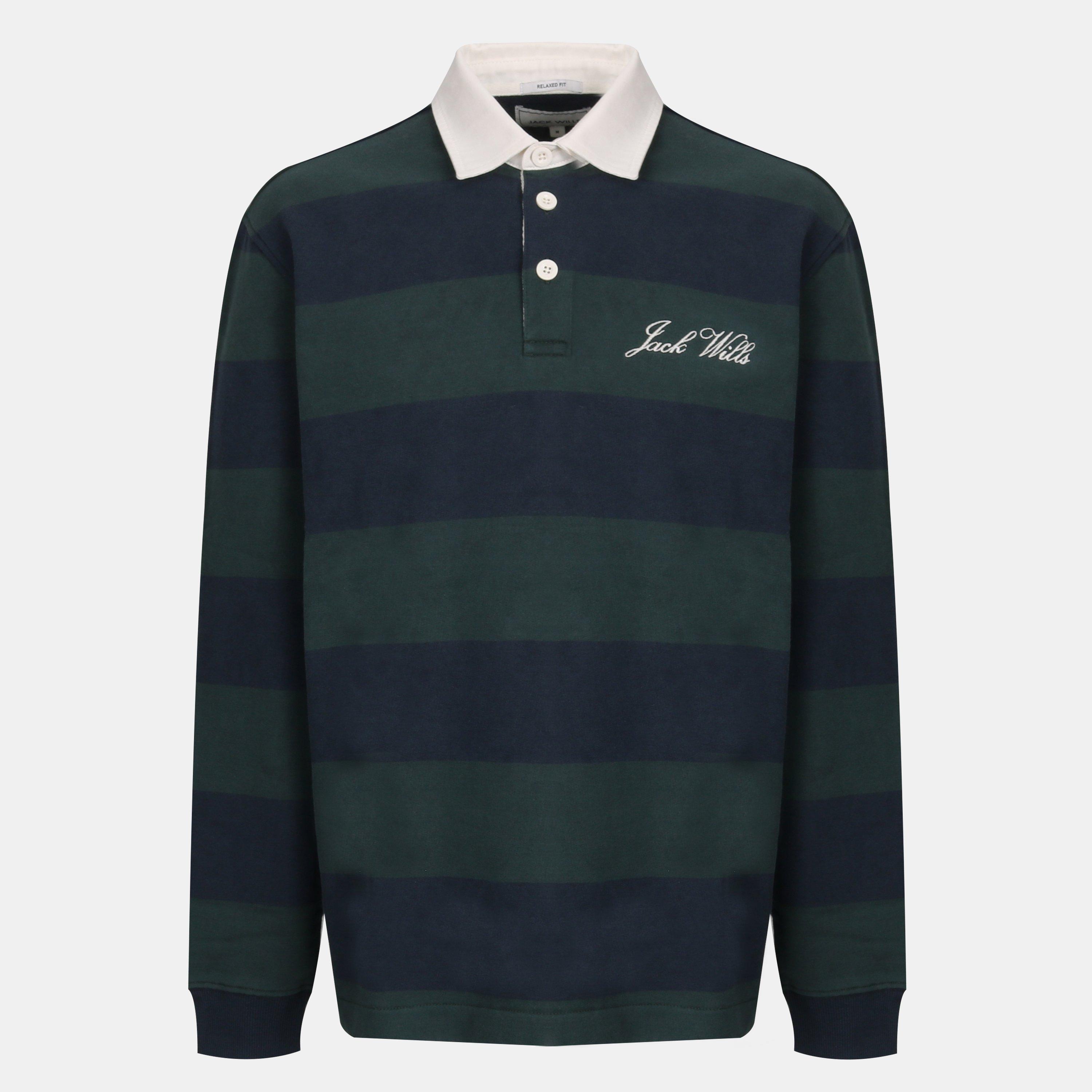 мъжко 's Cotton Long Sleeve Rugby Polo Shirt