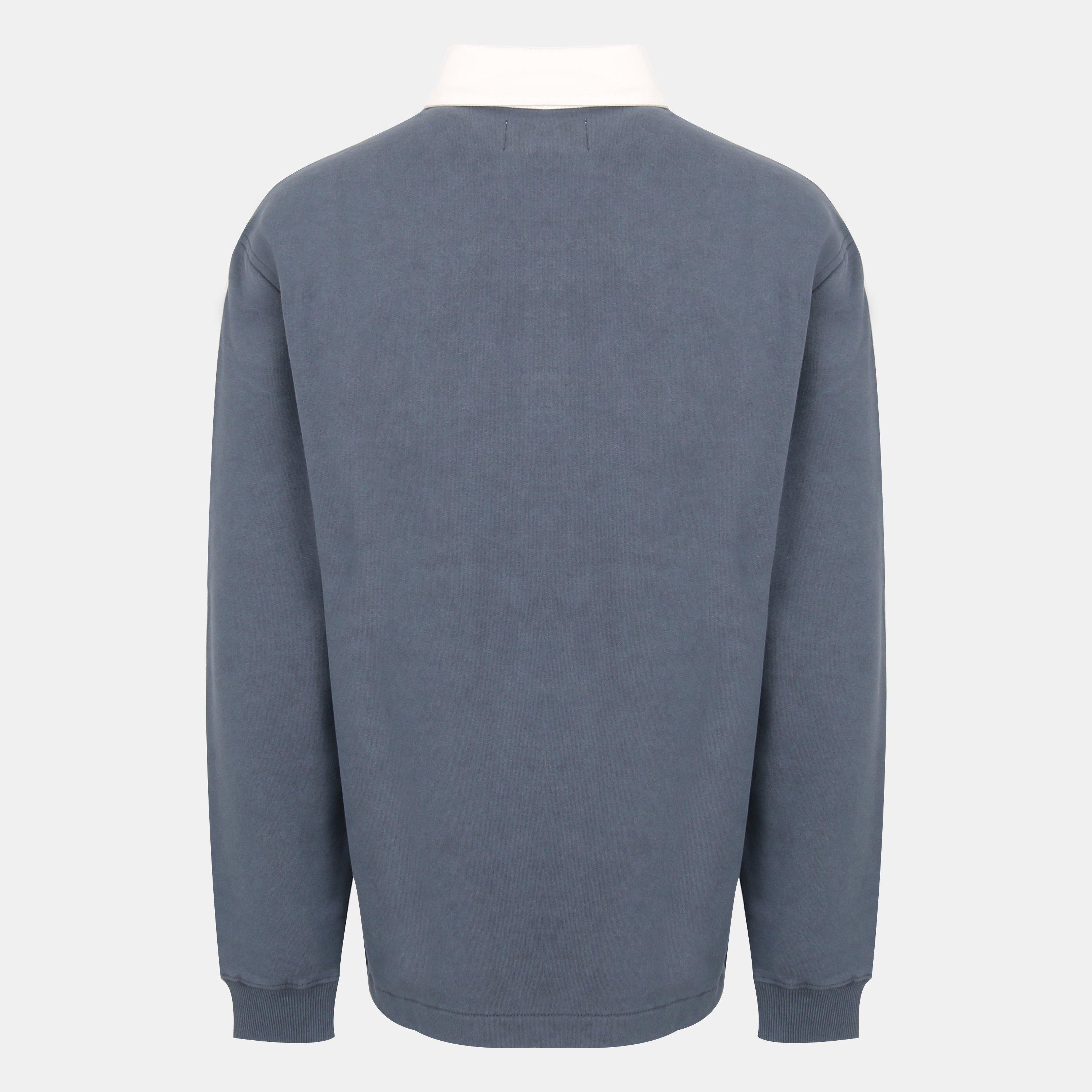Faded Indigo - Jack Wills - Men's Cotton Long Sleeve Rugby Polo Shirt - 2
