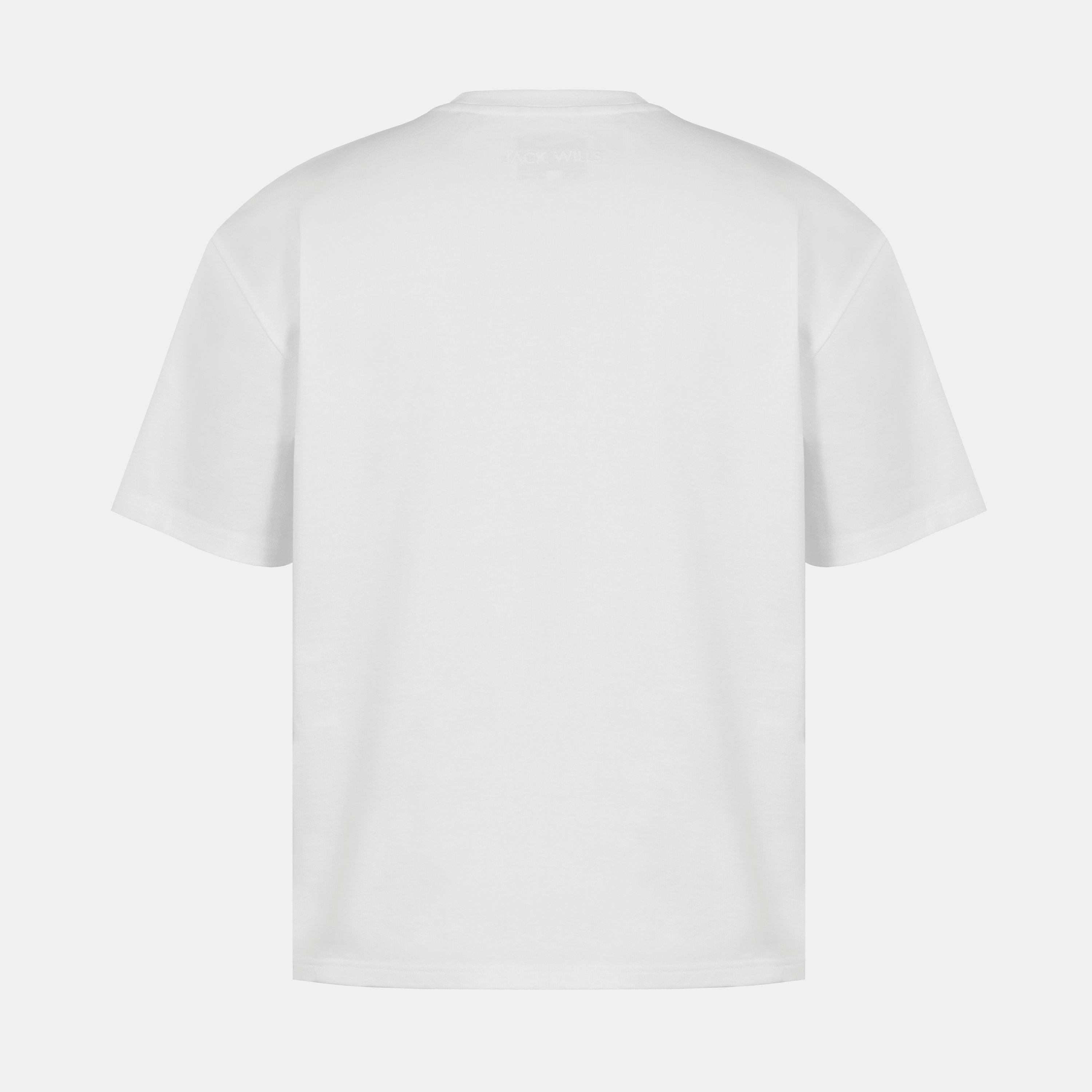 White - Jack Wills - Men's JW Boxy Tee Cotton Short Sleeve Fit T-Shirt - 3