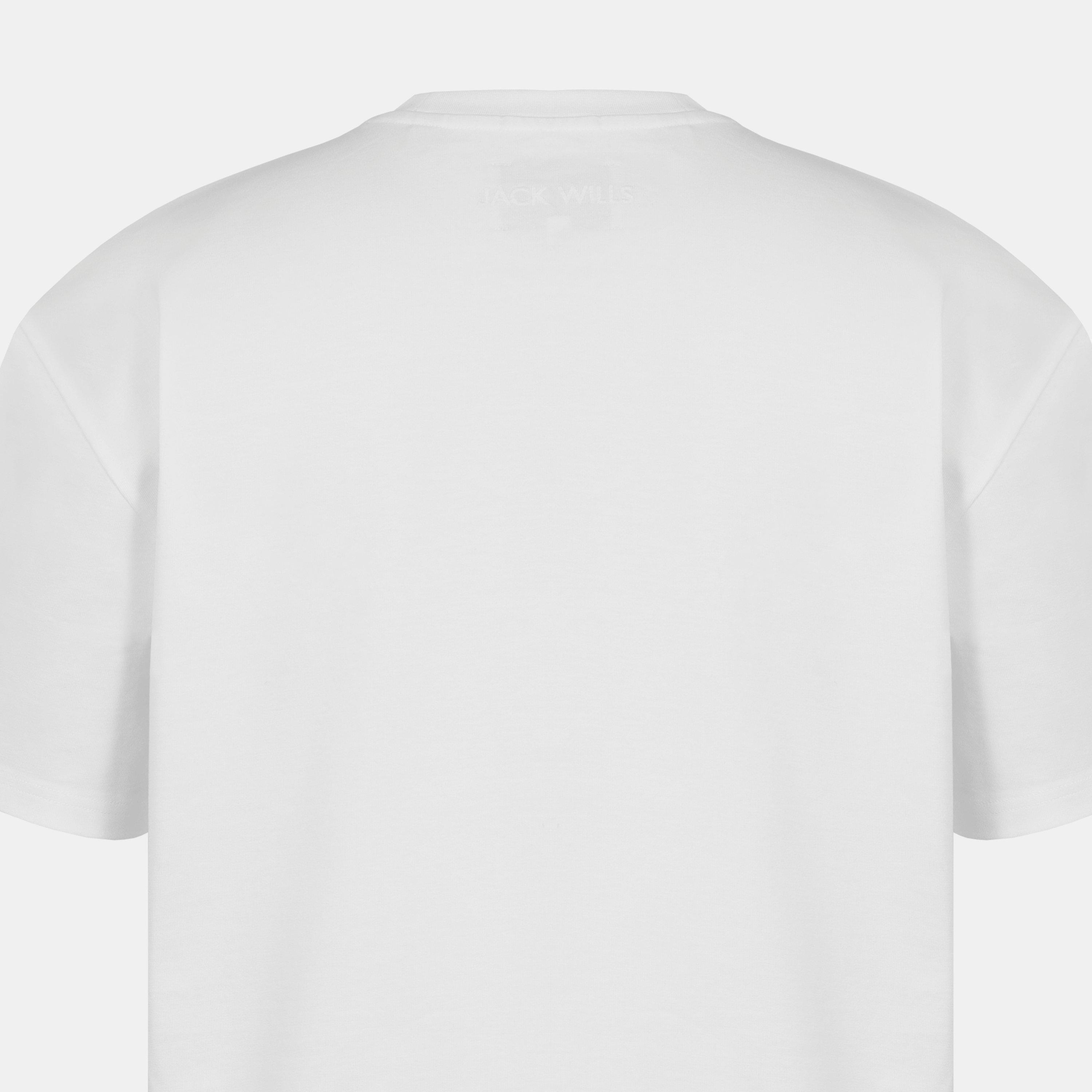 White - Jack Wills - Men's JW Boxy Tee Cotton Short Sleeve Fit T-Shirt - 6