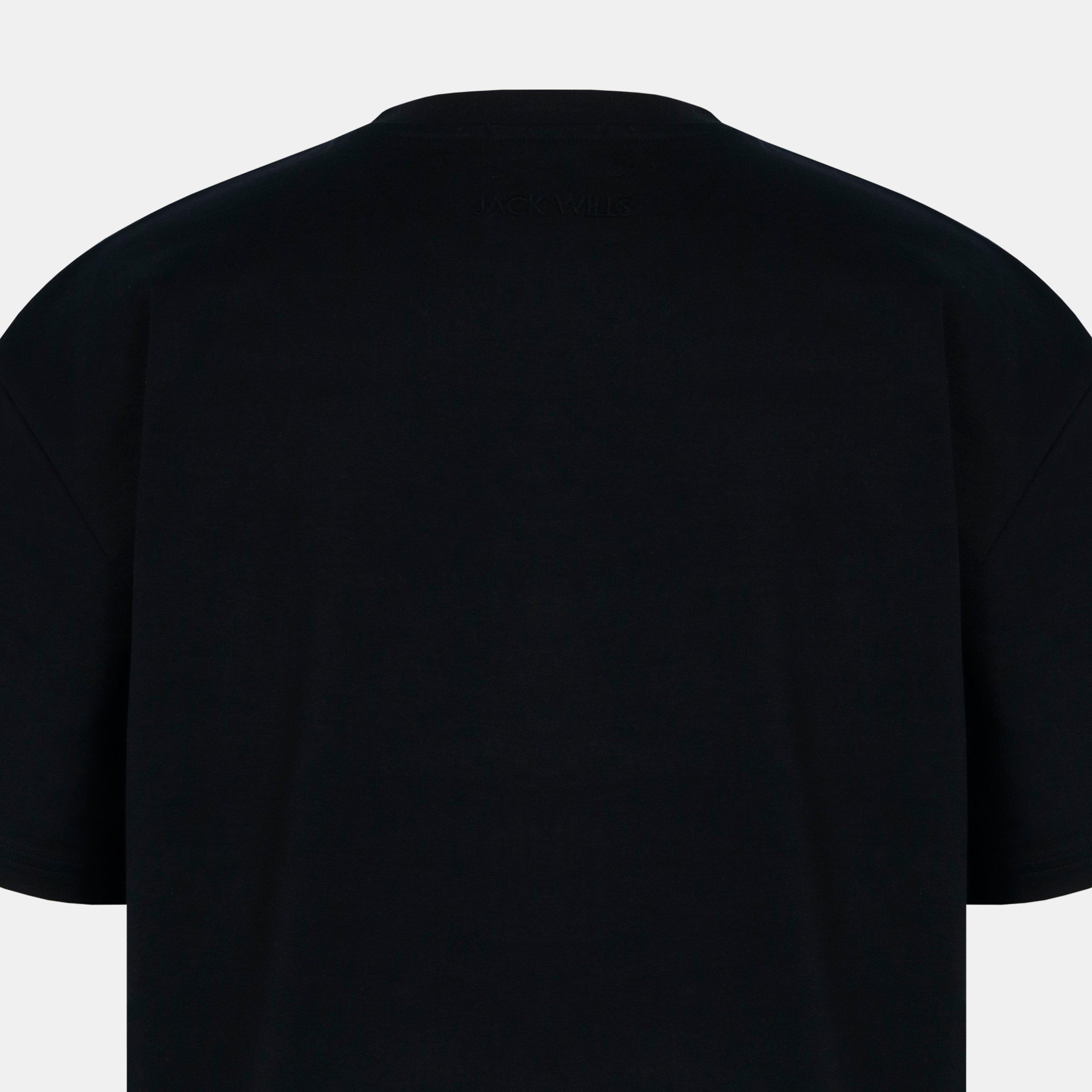 Preto - Jack Wills - Men's JW Boxy Tee Cotton Short Sleeve Fit T-Shirt - 6