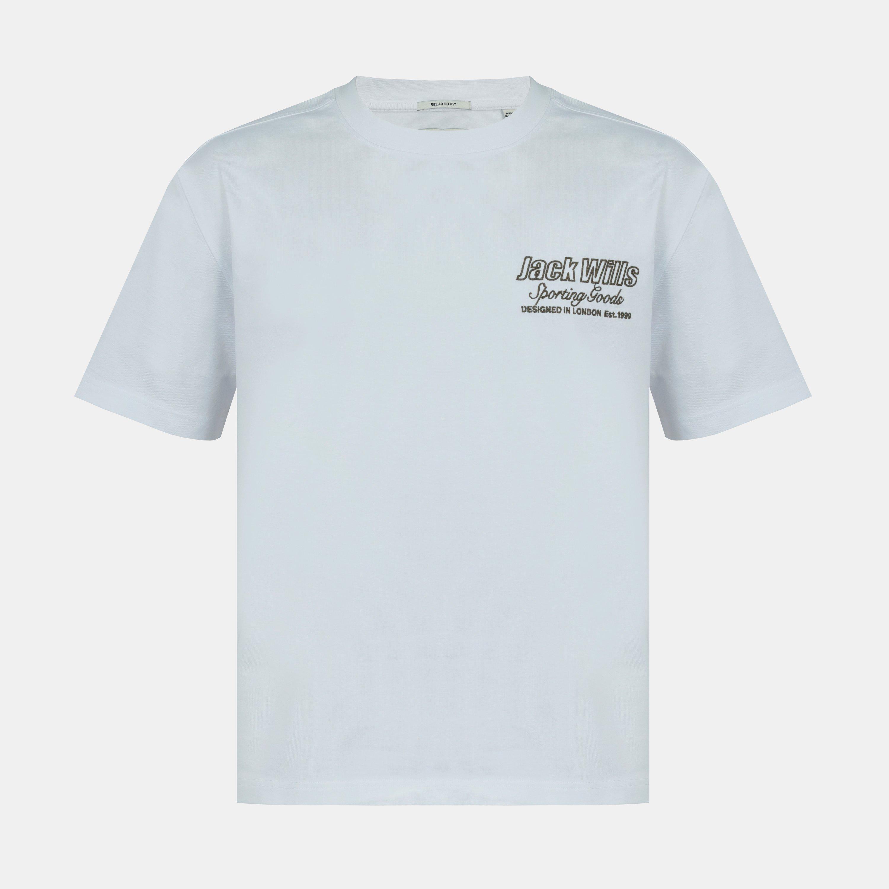 Cinza Contorno - Jack Wills - Men's JW Graphic Cotton Short Sleeve Crew Neck T-Shirt - 1