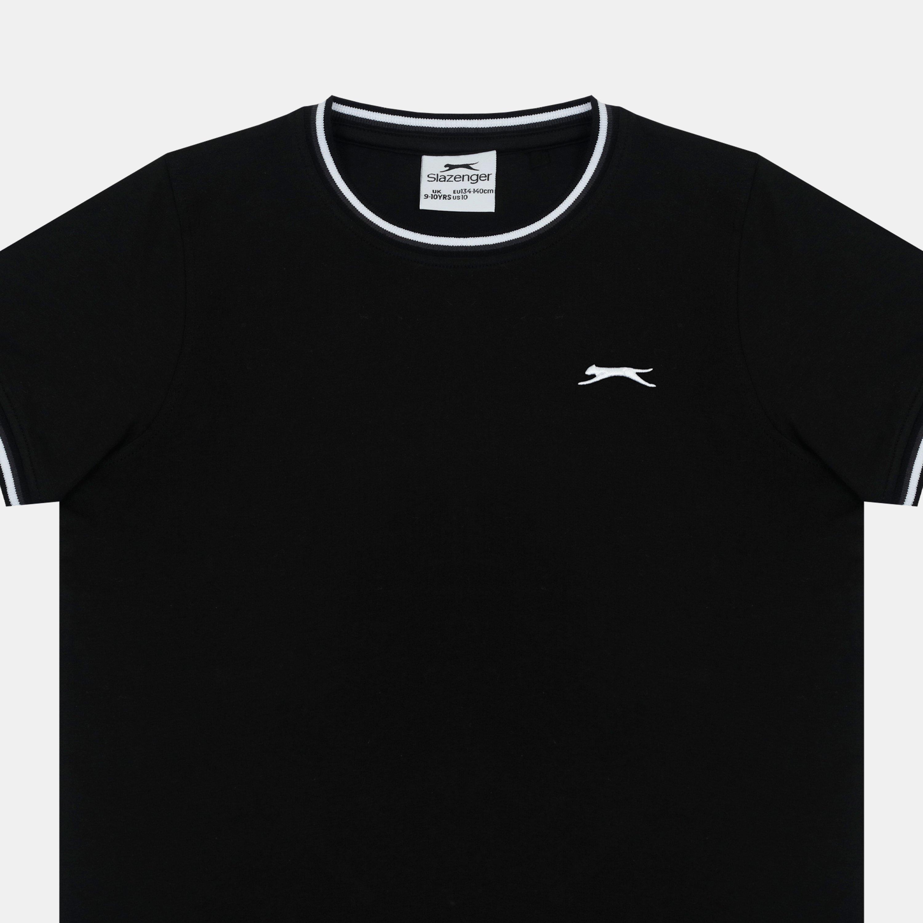 Black - Slazenger - Slaz Tipped Regular Fit T-Shirt - 3
