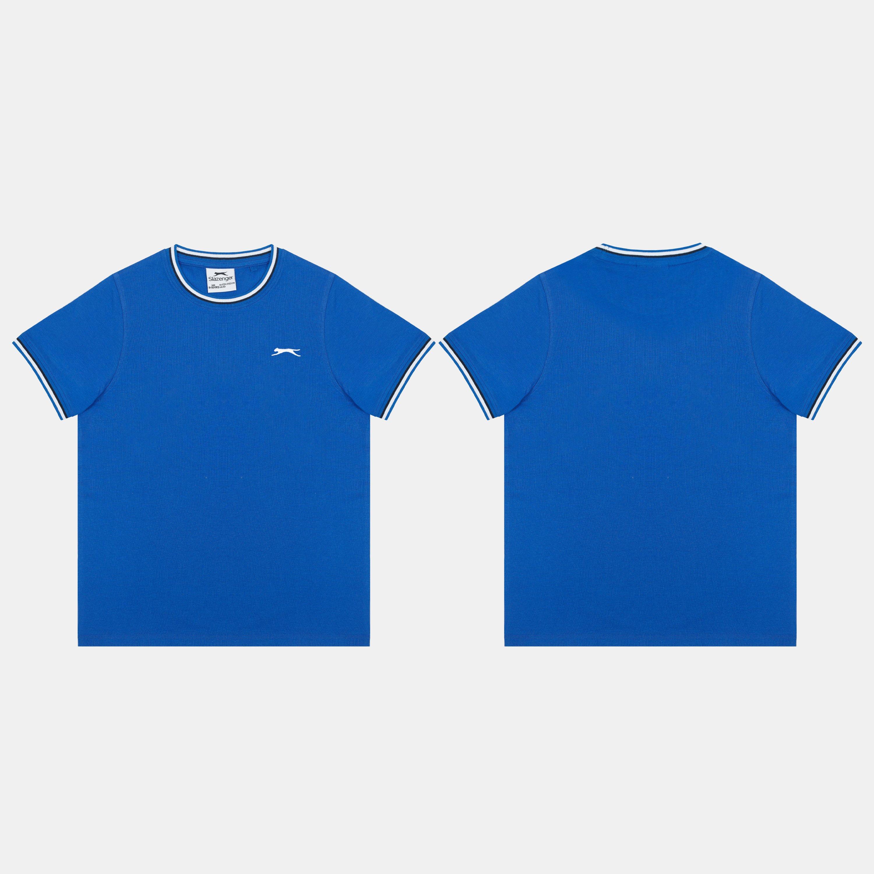 Royal Blue - Slazenger - Kids' Slaz Tipped Regular Fit T-Shirt - 3
