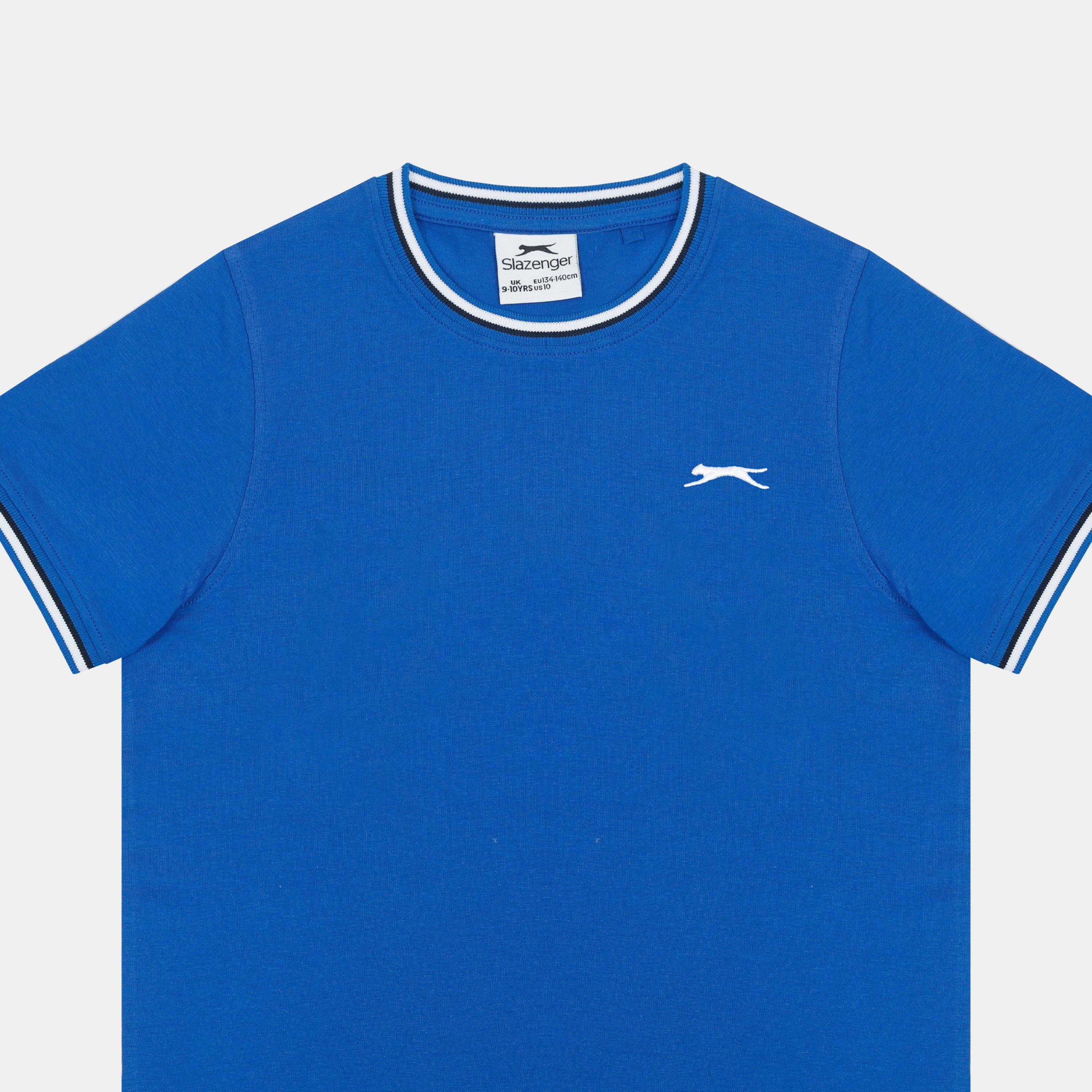 Royal Blue - Slazenger - Kids' Slaz Tipped Regular Fit T-Shirt - 4