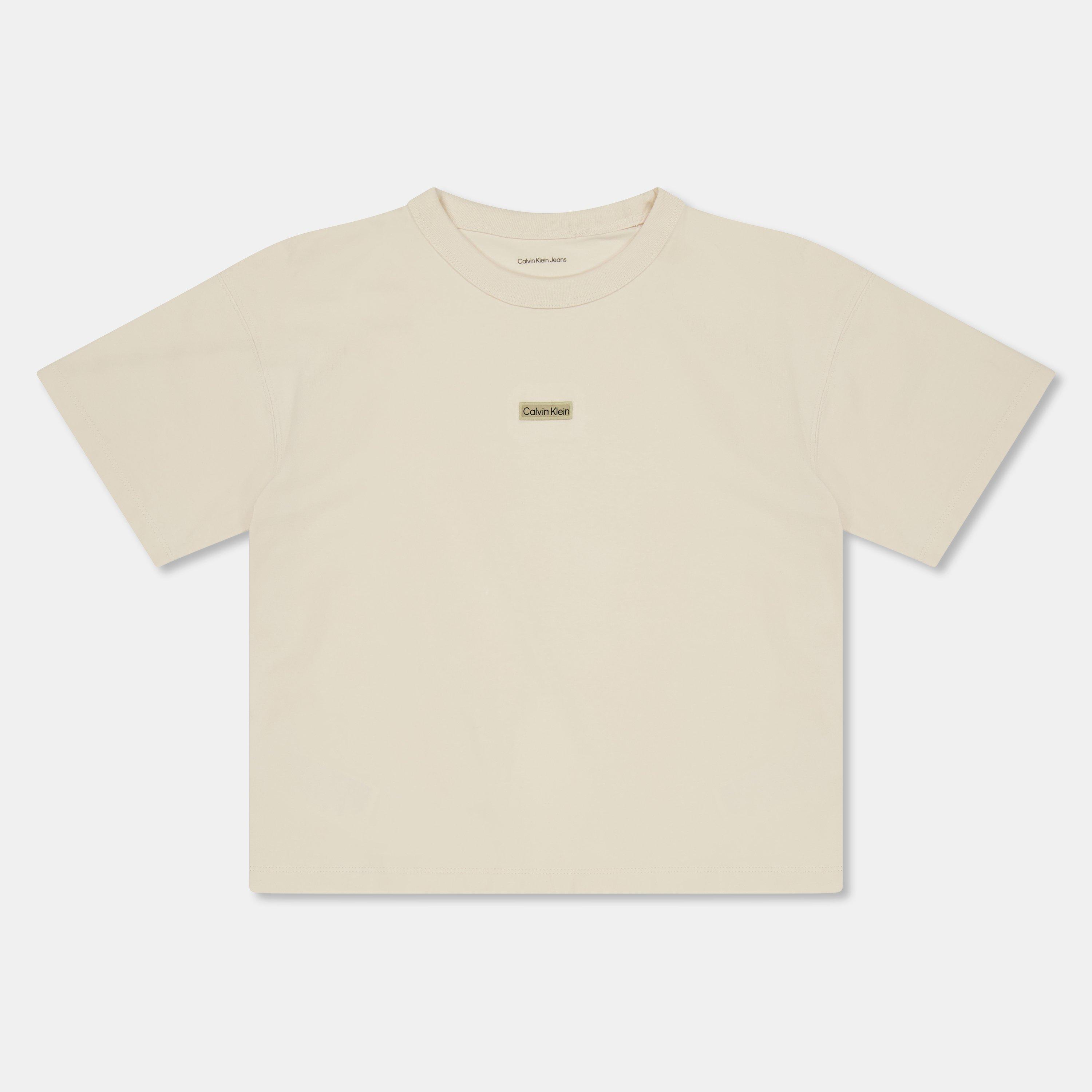 Calvin Klein Jeans Girls Kids' Folded T-Shirt - Whitecap Pgb - 10Y
